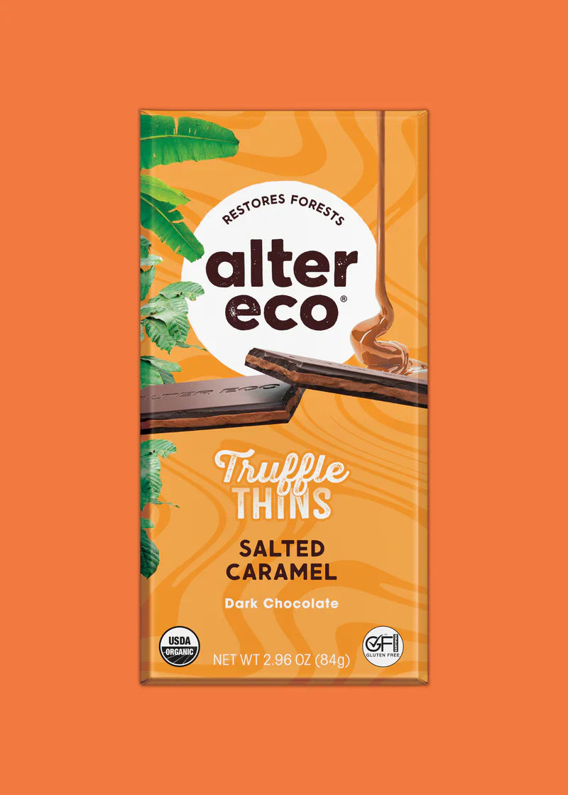 Alter Eco Organic Creamy Salted Caramel Chocolate Bars (Pack of 12 - 2.96 Oz Bars)