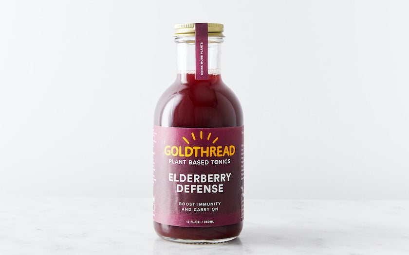 Goldthread Plant Based Tonic Elderberry Defense with Immune Support (Pack of 6-12 Fl Oz)