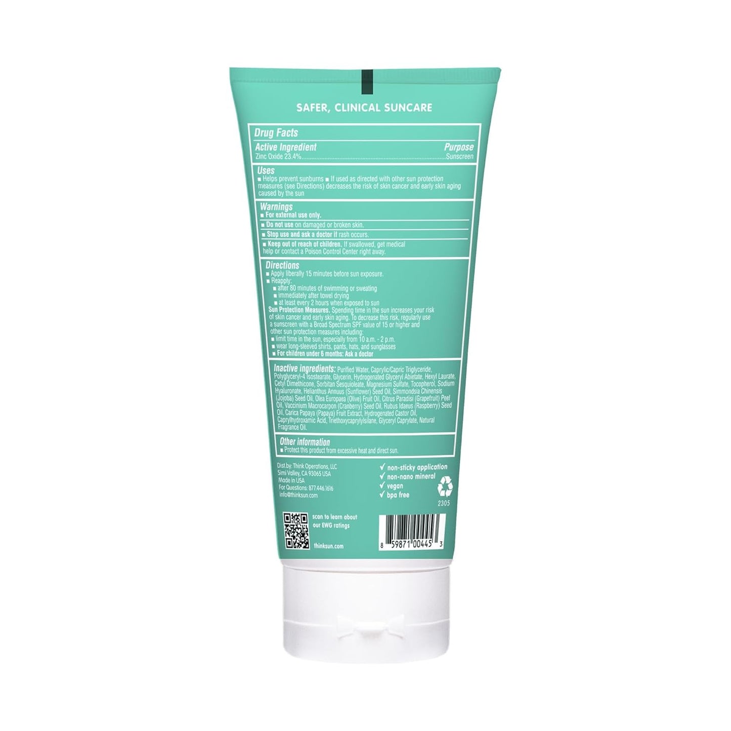 Thinksport Kids SPF 50+ Family-Sized Sunscreen, 6 Oz.