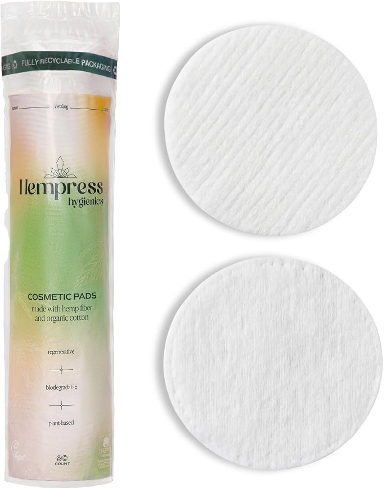 Hempress Hygienics - Round Cosmetic Pads, 90 ct (Ea) - Makeup Remover Pads