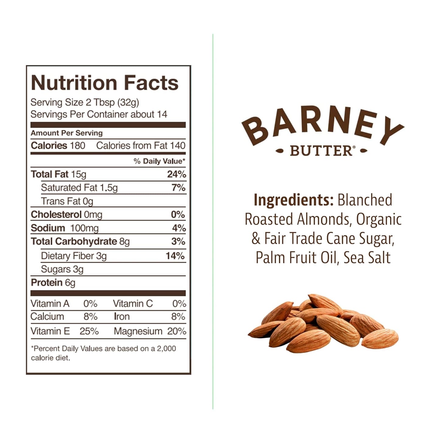 Barney Butter Smooth Almond Butter, 16 Oz., Case of 6