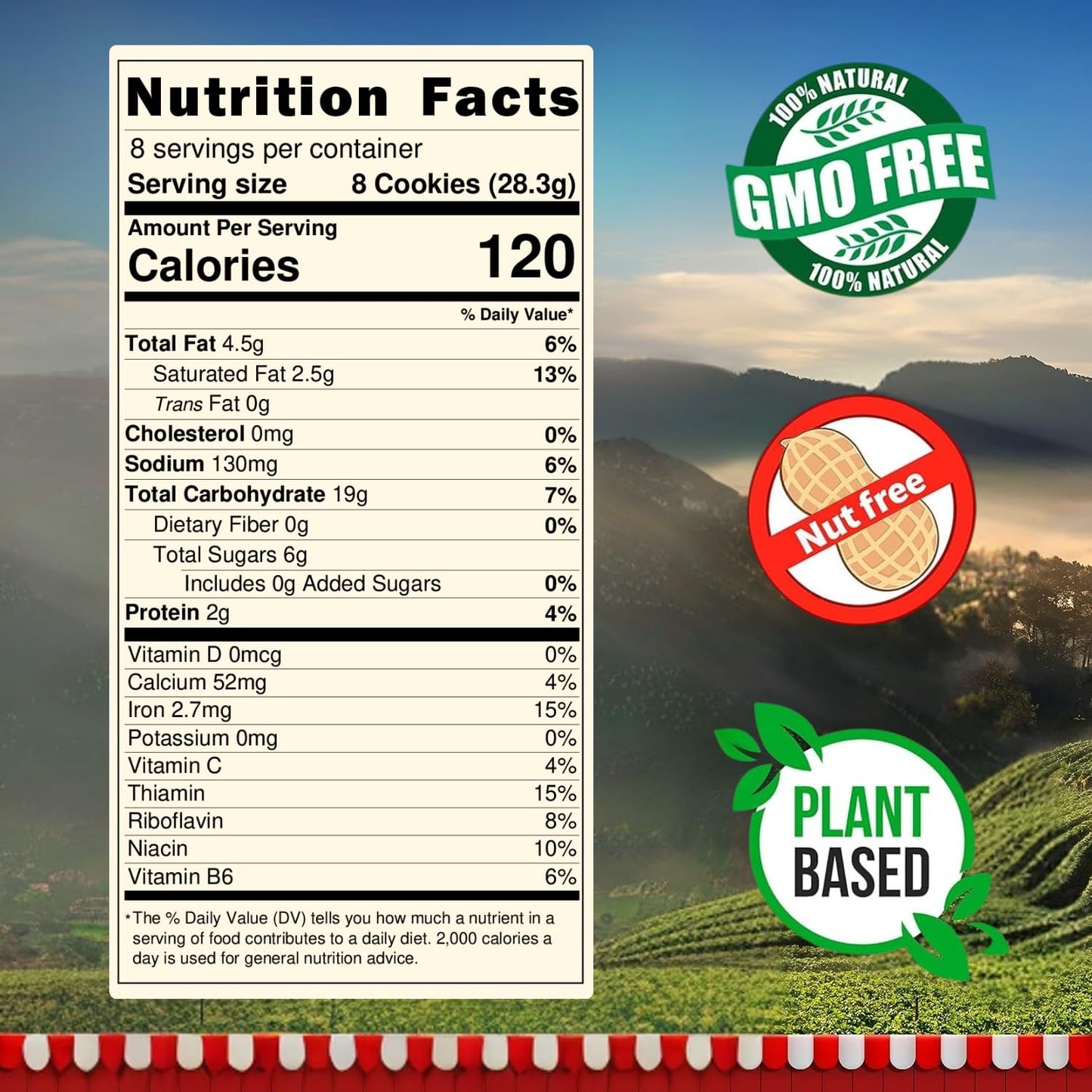 Happy Snacks Chocolate Circus Animal Crackers (6 Bags x 8 Oz) - Dairy Free & Plant Based Snack