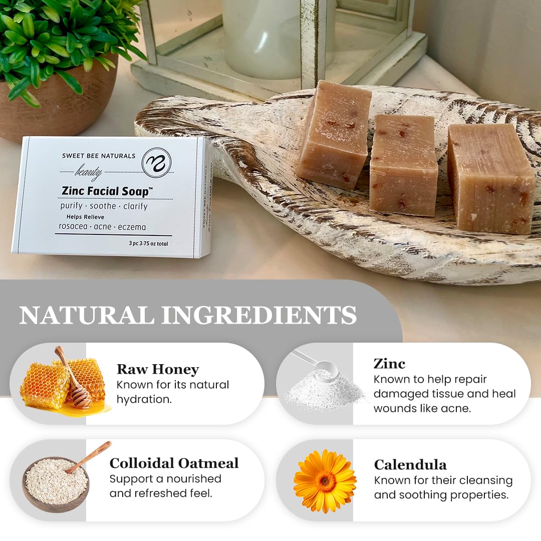 Sweet Bee Naturals Ultimate Beauty Zinc Facial Soap, 3.75 Oz.