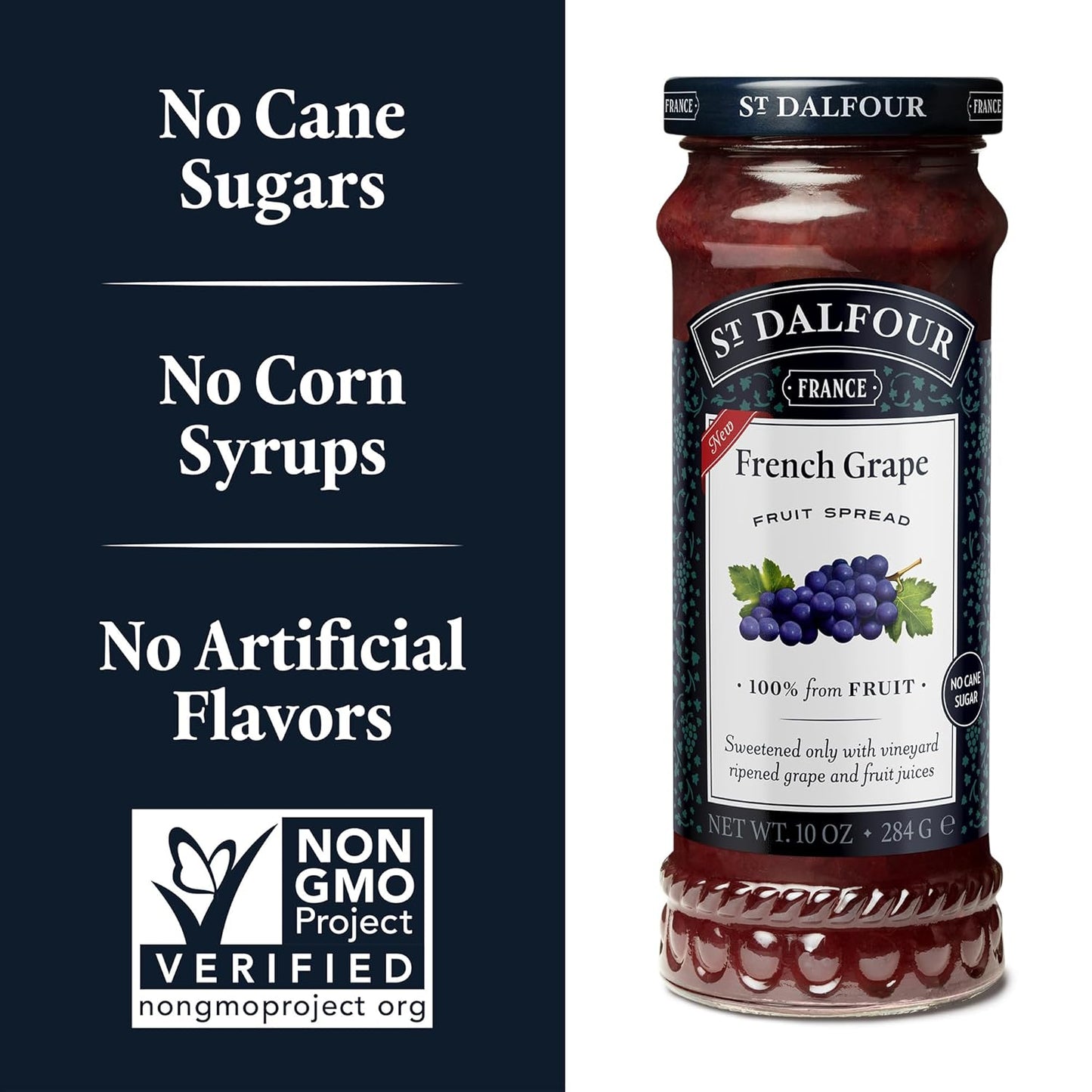 St Dalfour 100% Fruit Conserves, French Grape, Pack of 6, 10 oz
