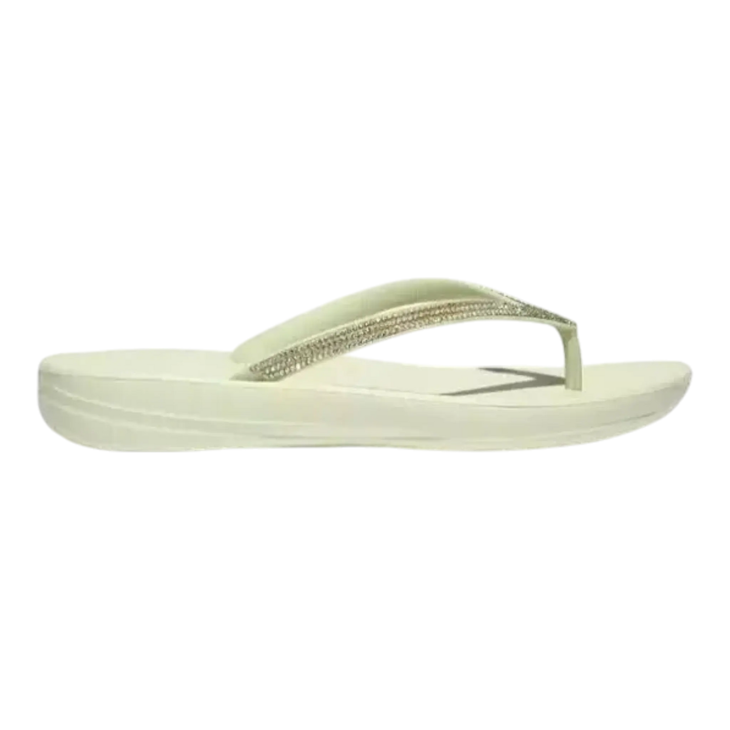 FitFlop Iqushion Women Flip Flop Sandals Minty Green Ombre Sparkle