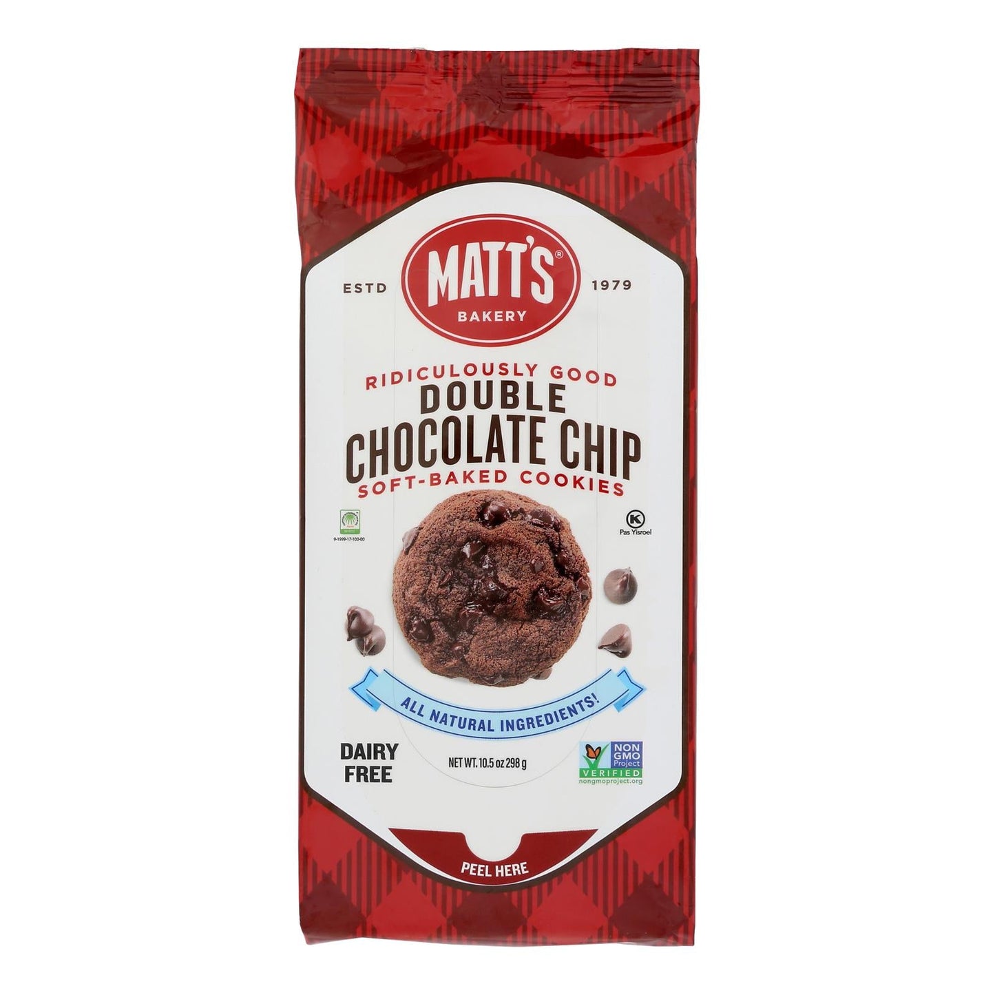Matt's Cookies - Double Chocolate Chip - Rich and Indulgent - 10.5 oz Pack of 6