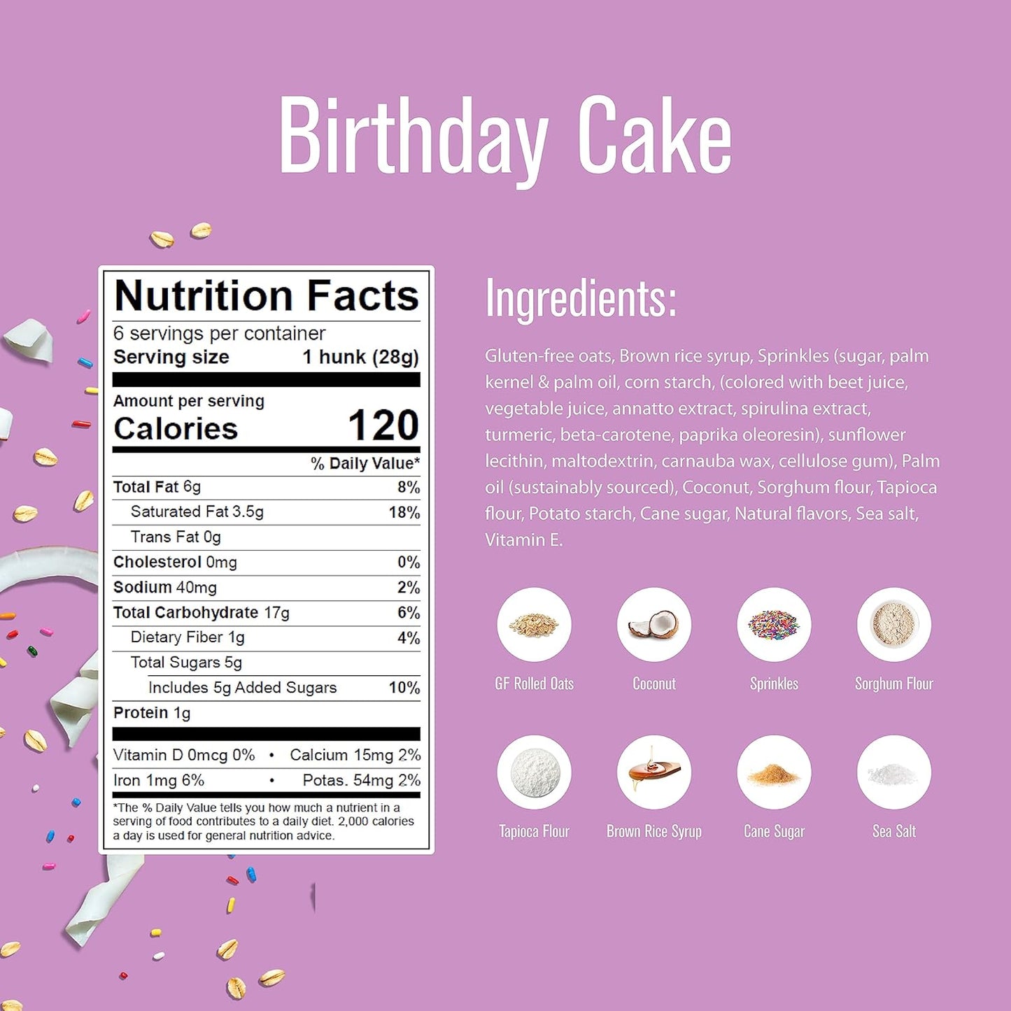 Heavenly Hunks - Gluten Free Birthday Cake Cookies - 6 Oz, Case of 6