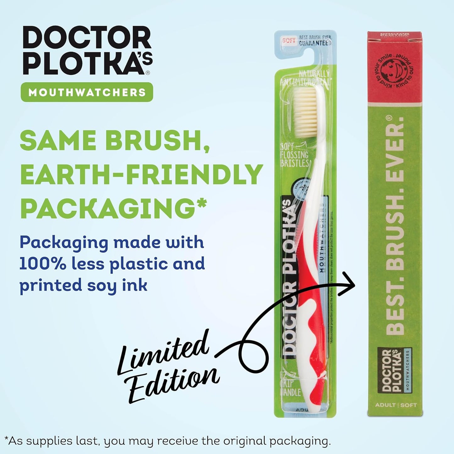 Mouth Watchers Antibacterial Adult Toothbrushes, Assorted Colors, 20-Pack