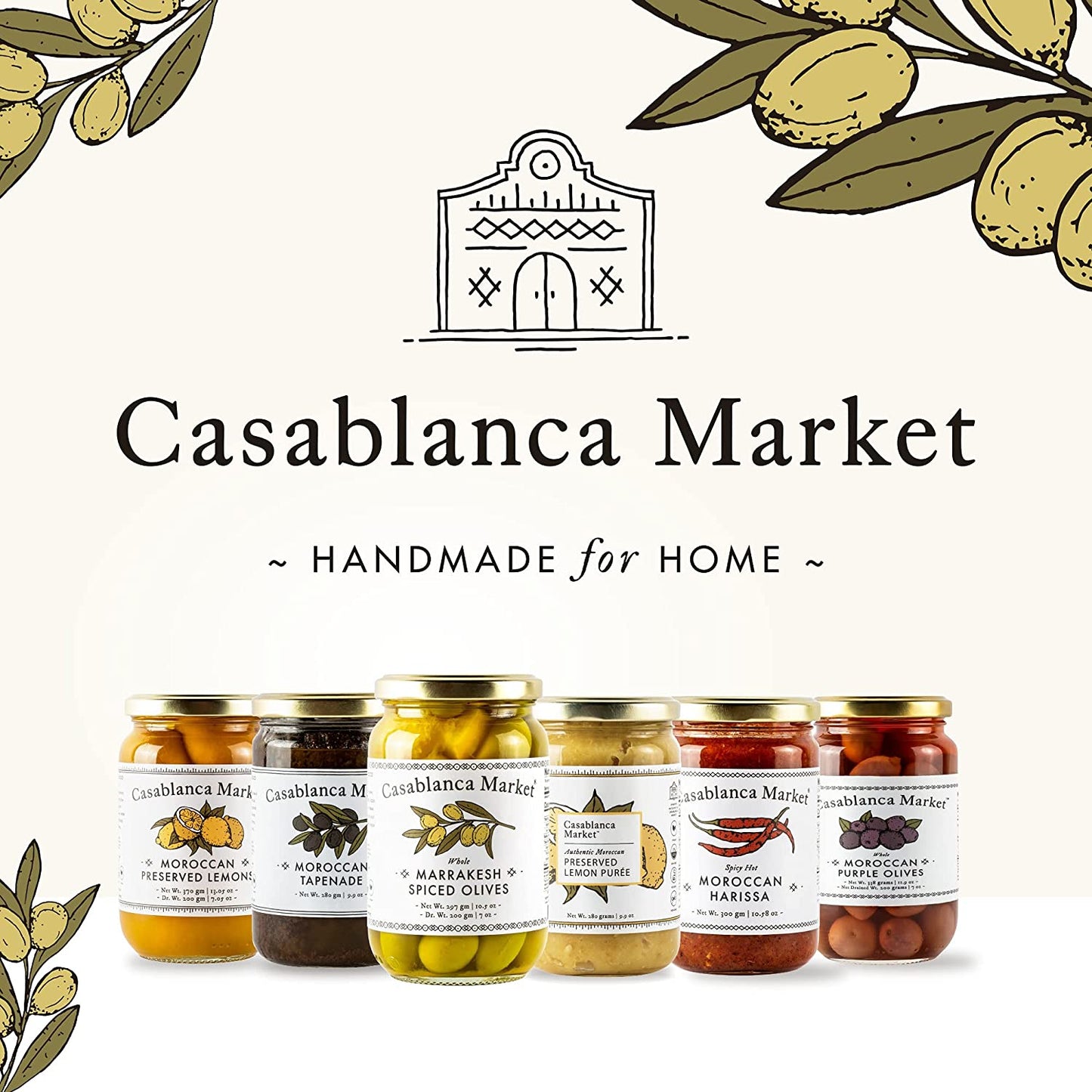 Casablanca Market Marrakech Spiced Olives (Pack of 6 - 10.5 Oz)