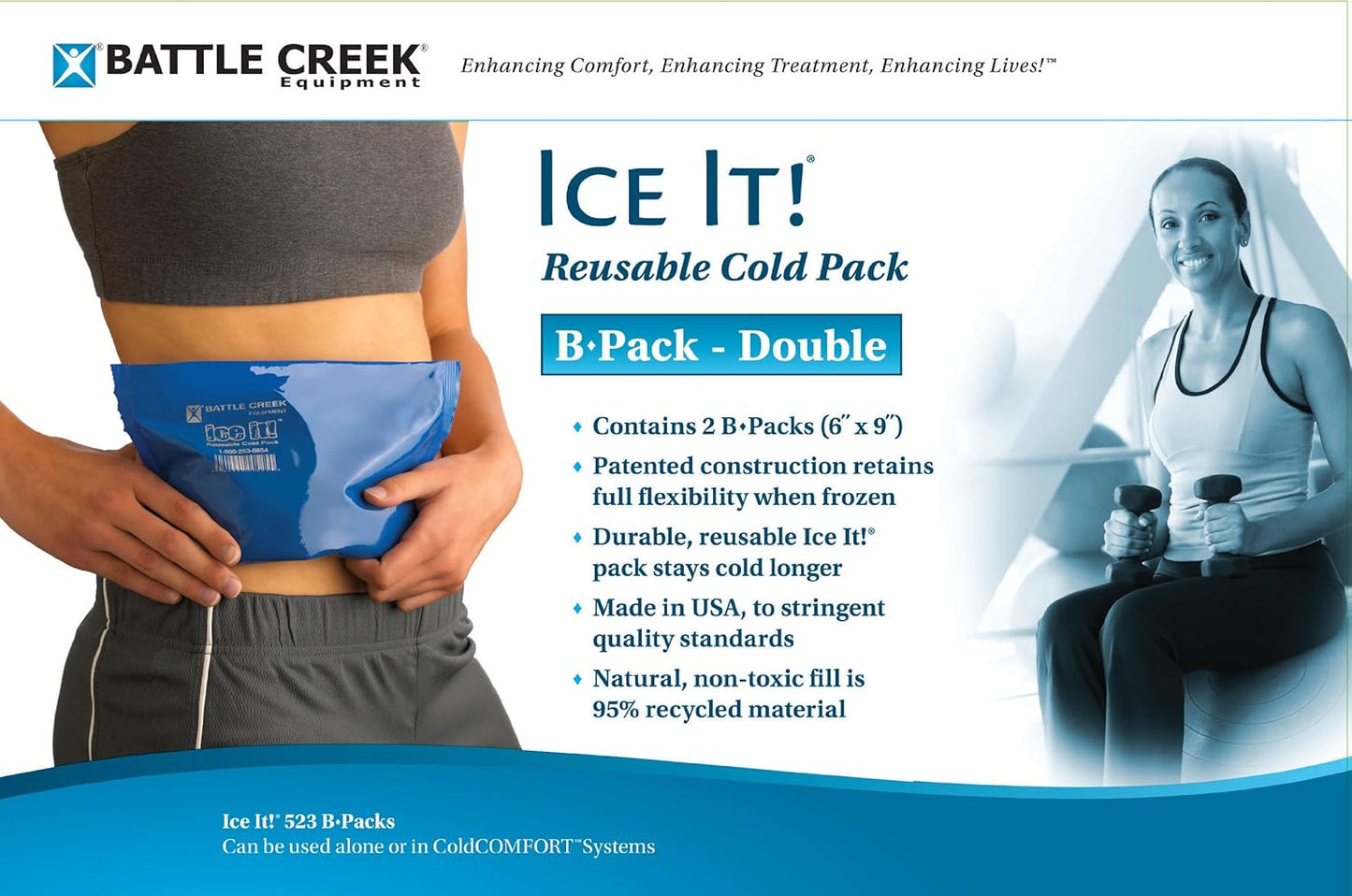 Ice It! Cold Pack 6x9" - 2 Pack Reusable Flexible Gel Therapy