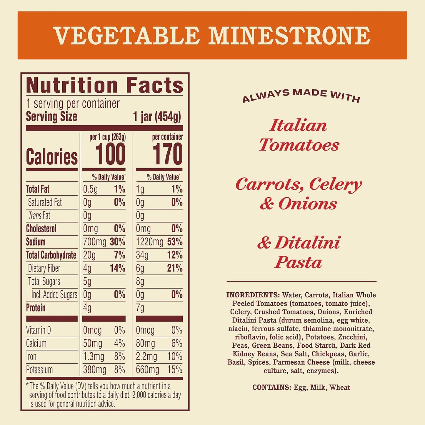 Rao's Minestrone Soup, 16 oz., Case of 6 — Authentic Italian Vegetable Soup