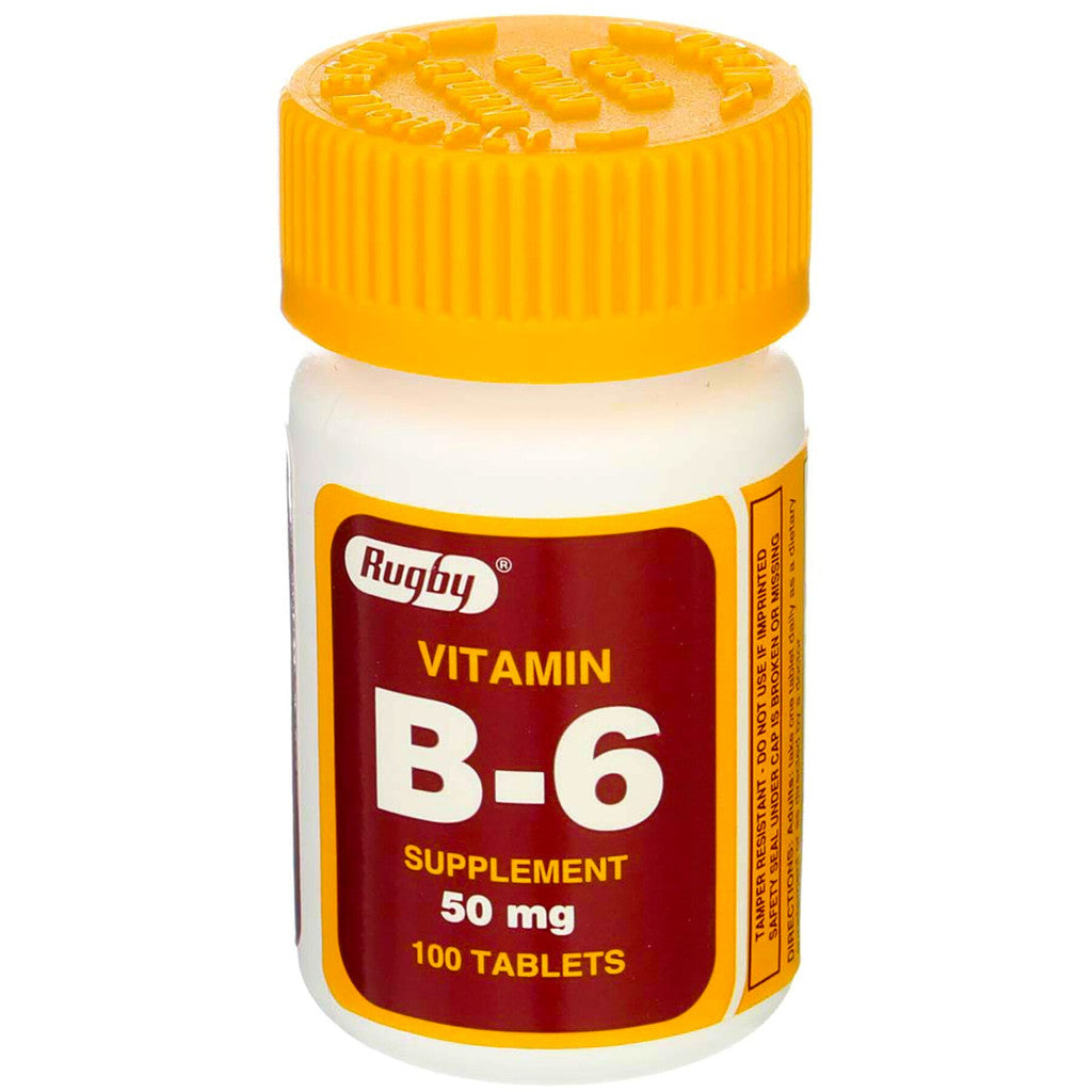 Rugby Vitamin B-6 50 Mg 100 Tablets -3 Pack -Expiration Date 03-2024