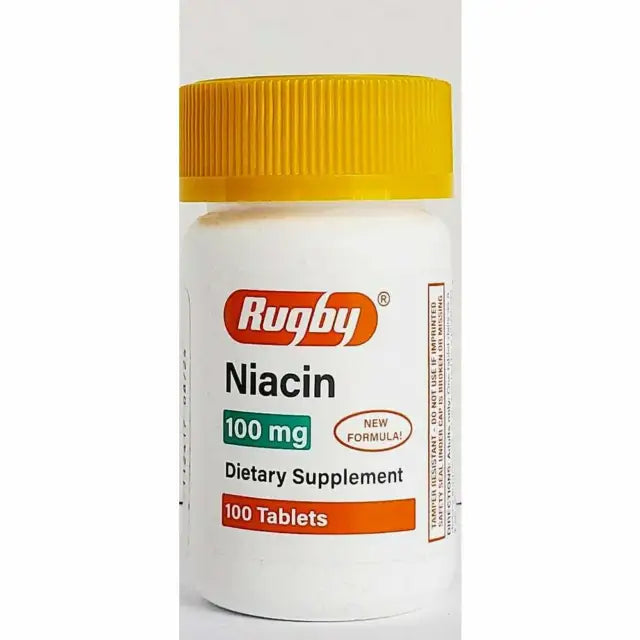 Rugby Niacin 100 mg – Vitamin B3 Supplement (100 Tablets)