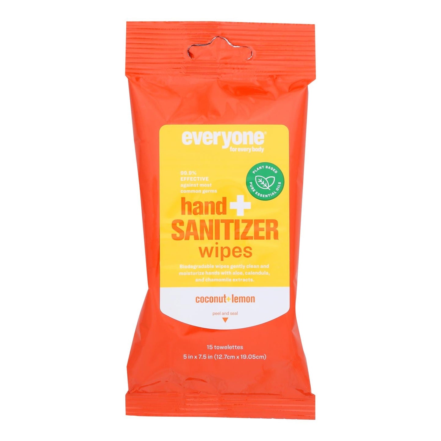 Everyone Hand Sanitizer Wipes in Coconut Lemon Scent, 15ct (Pack of 6)