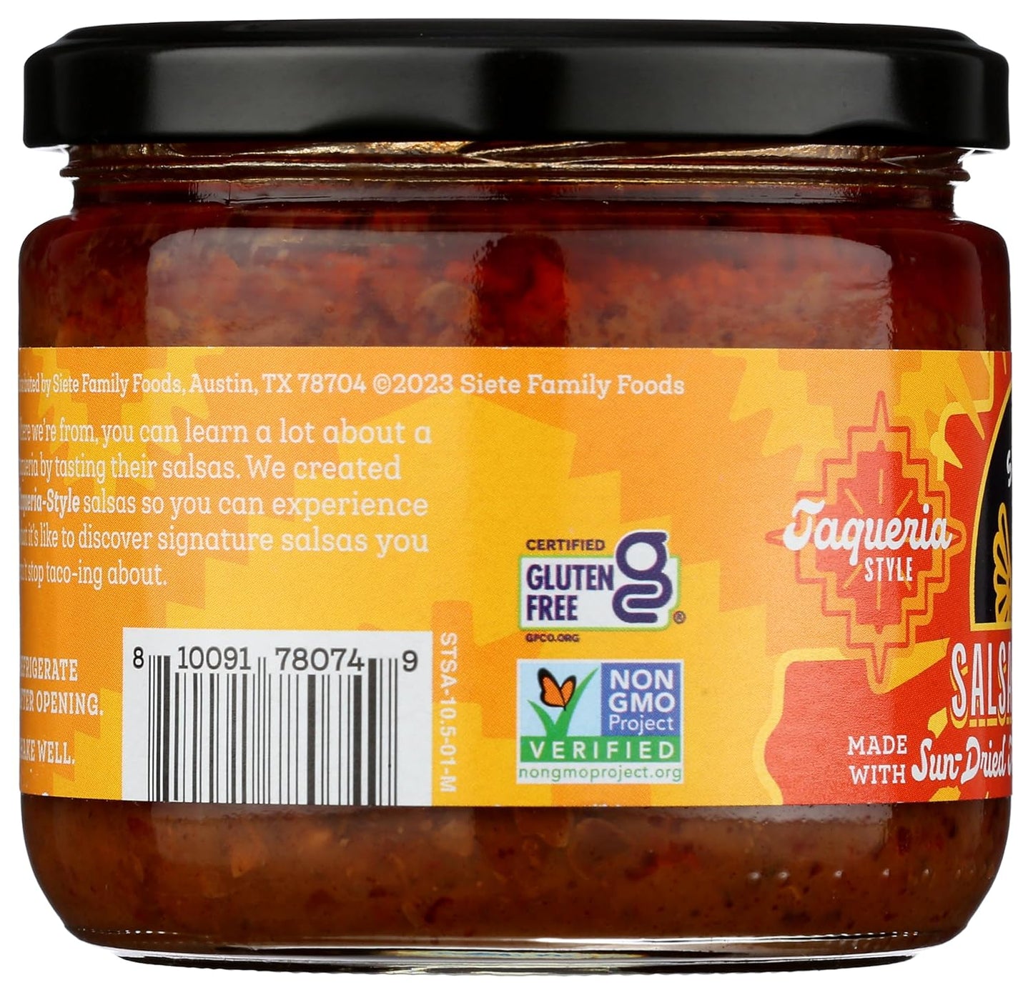 Siete Salsa Soleada Chipotle, Tangy & Smoky, Case of 6, 10.5 oz Jars