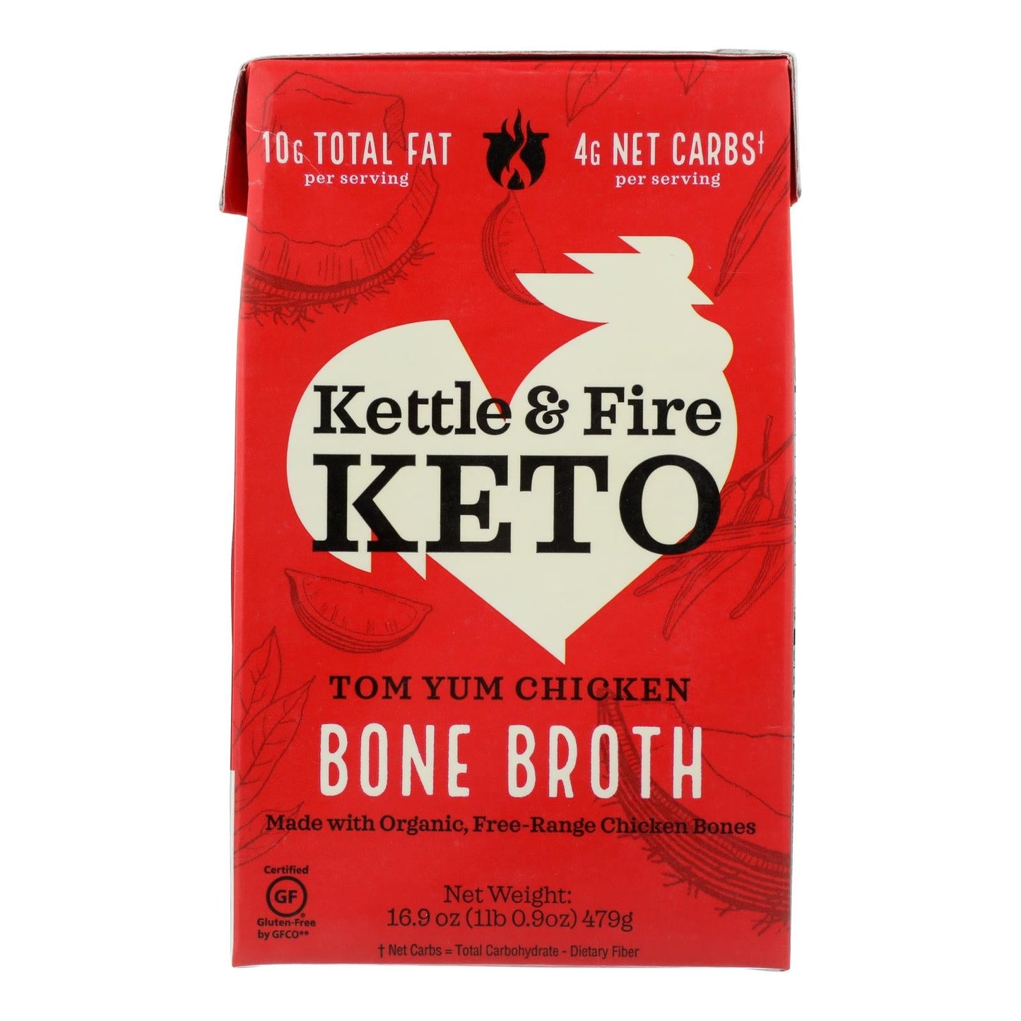 Kettle and Fire Tom Yum Bone Broth - 6 Pack 16.9 Oz
