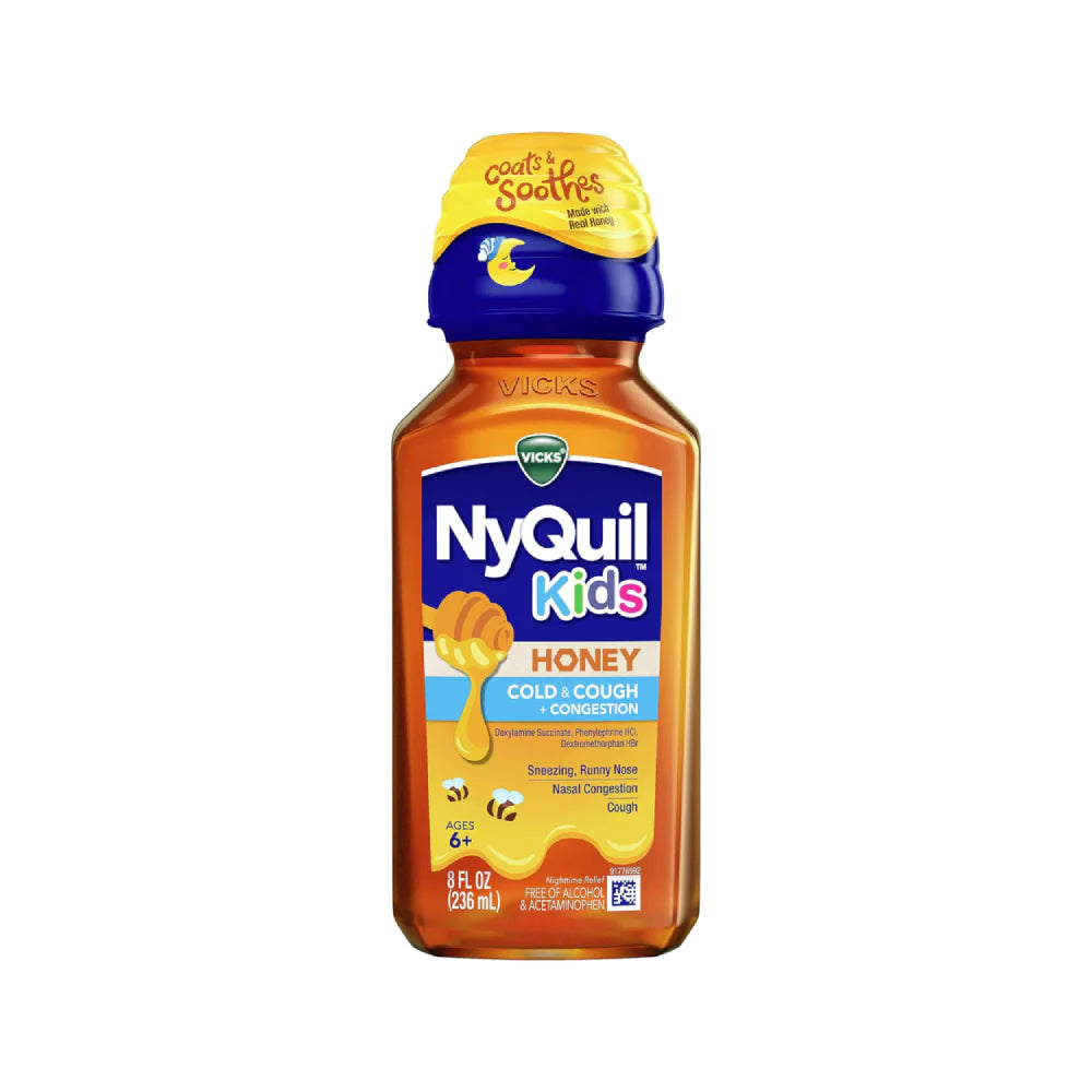 Vicks® Kids NyQuil™ Honey Cold & Cough – Nighttime Relief (8 Fl Oz)