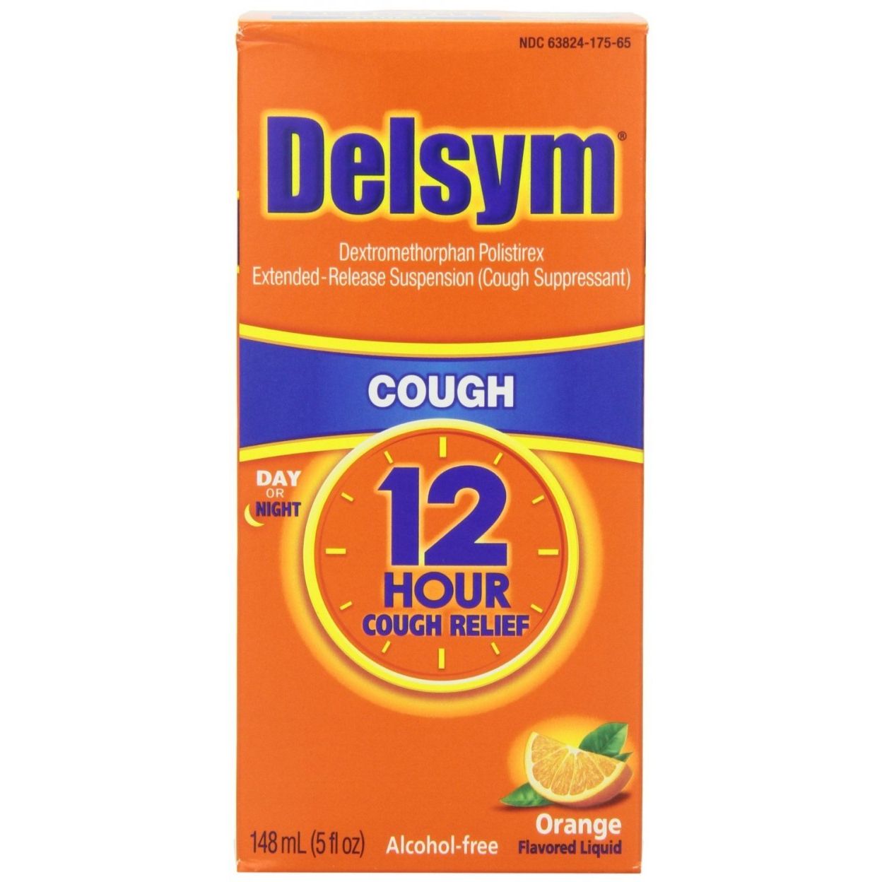 Delsym Cough Relief 12 Hour Liquid Orange 5 Oz