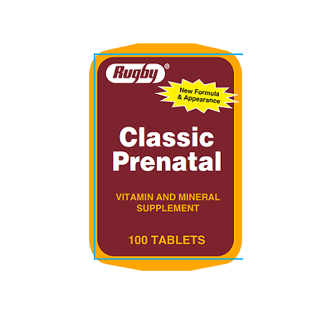 Rugby Classic Prenatal Vitamin And Mineral Supplement Tablets 100 ct