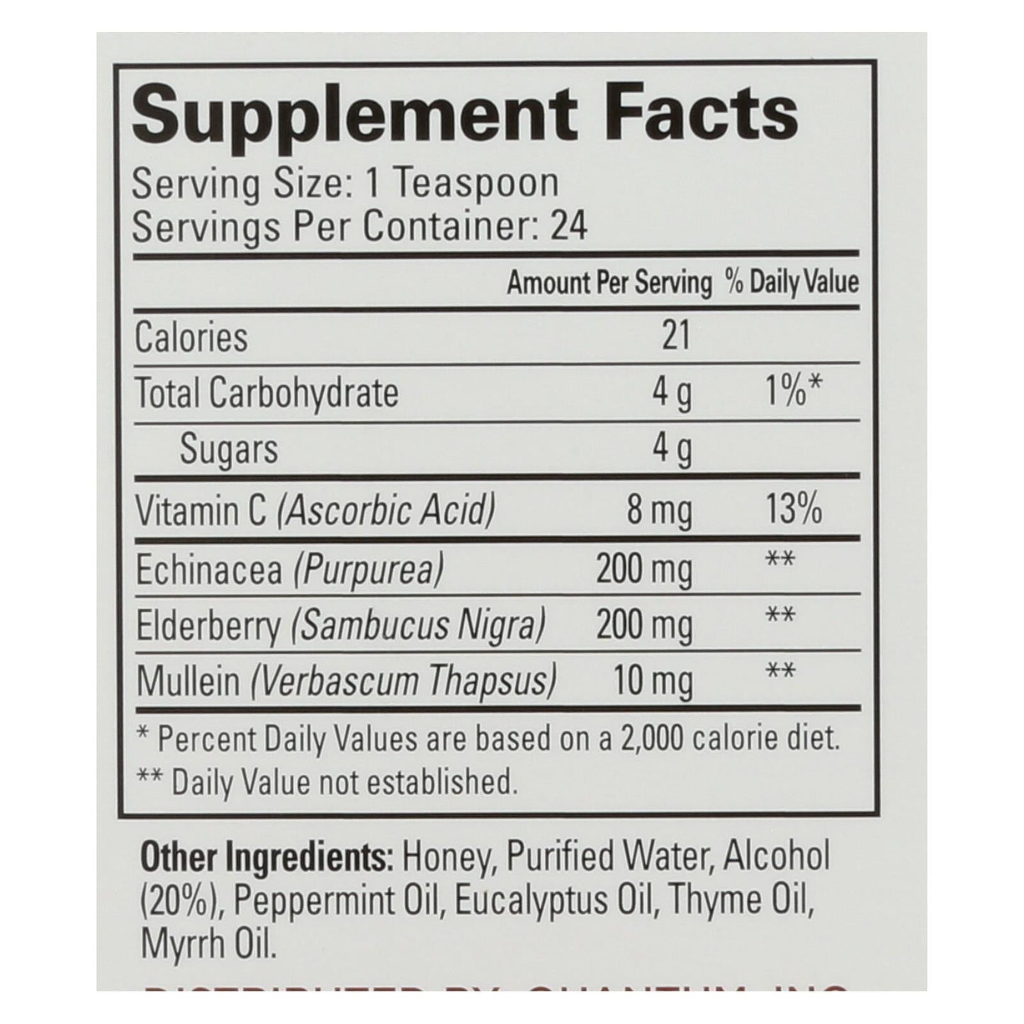 Quantum Elderberry Syrup, Immunity Booster, 4 Fl Oz
