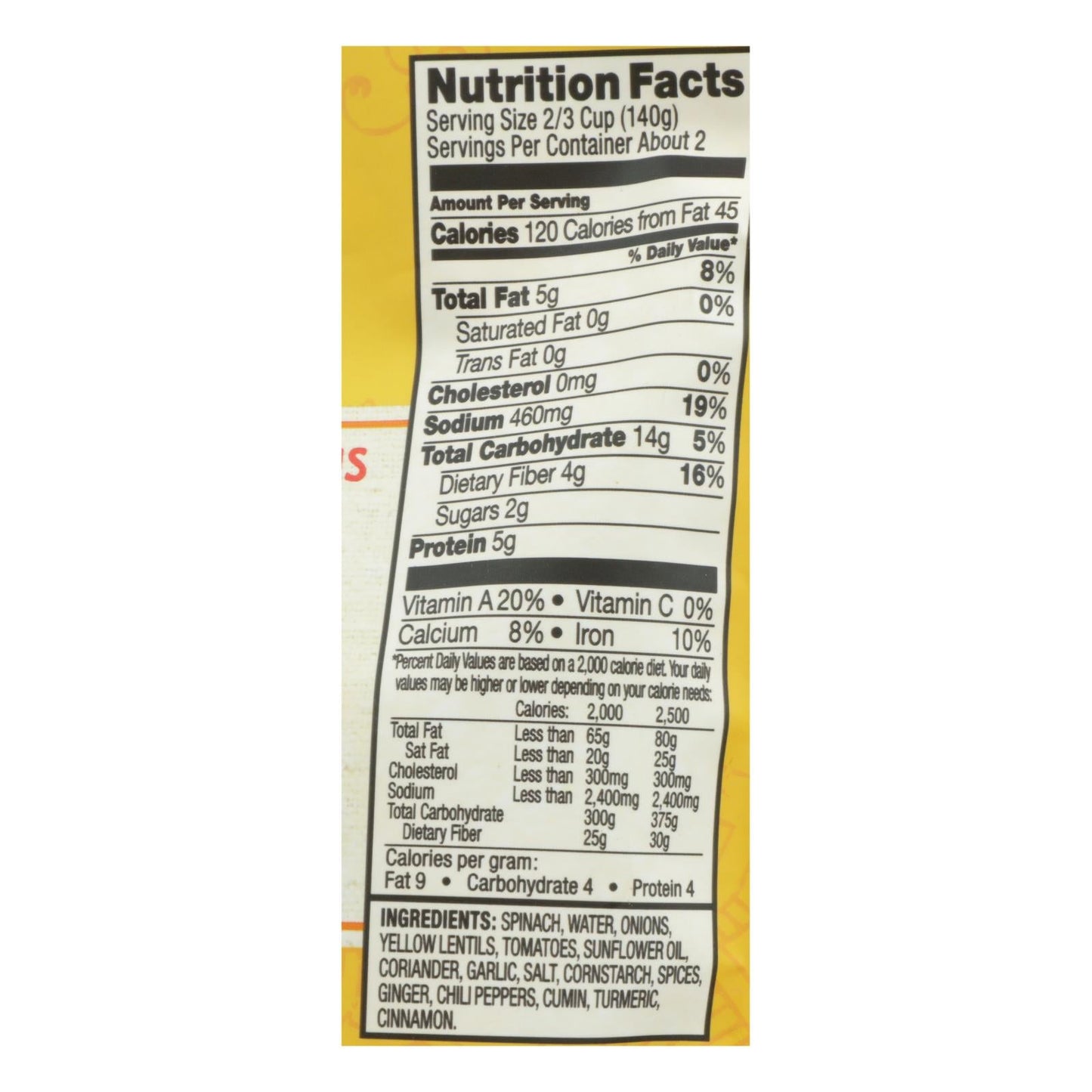 Tasty Bite Authentic Indian Cuisine Spinach Dal, 6 Pack - 10 Oz Each