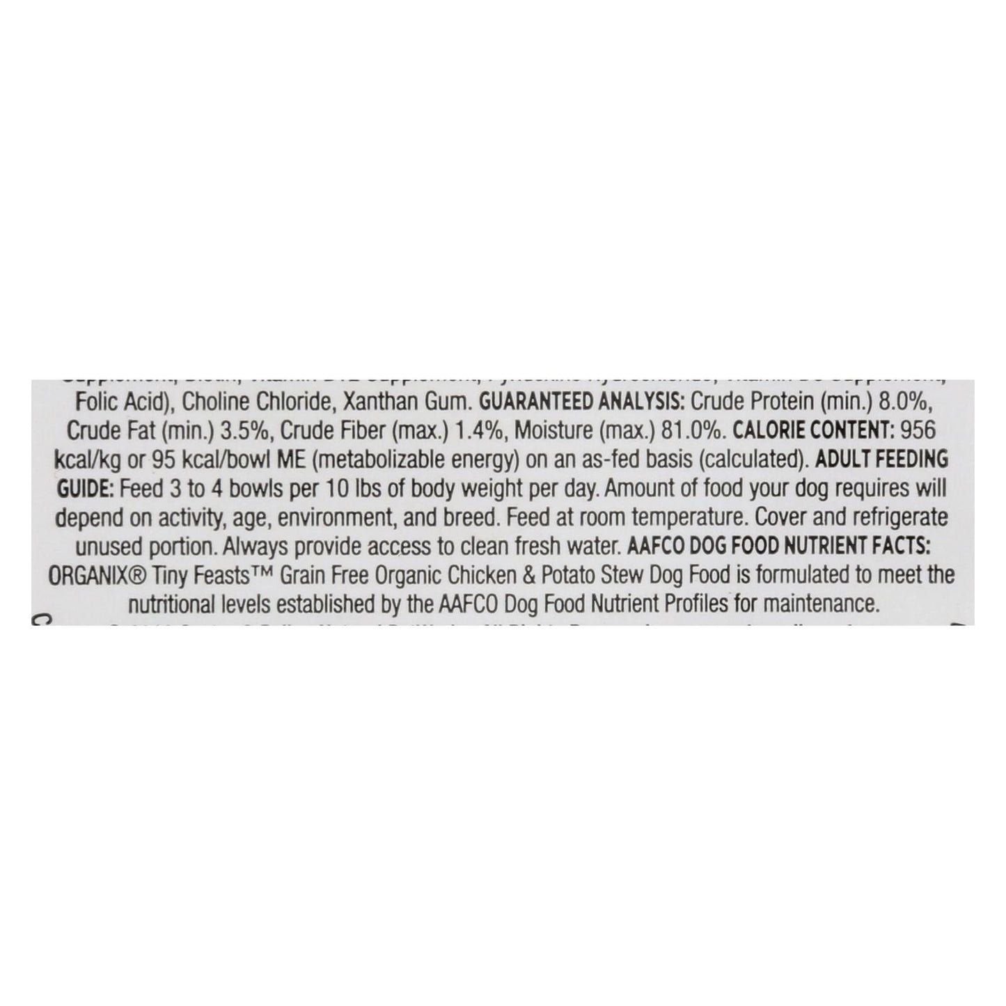 Organic Tiny Feasts Chicken for Dogs 3.5 oz (Case of 12)