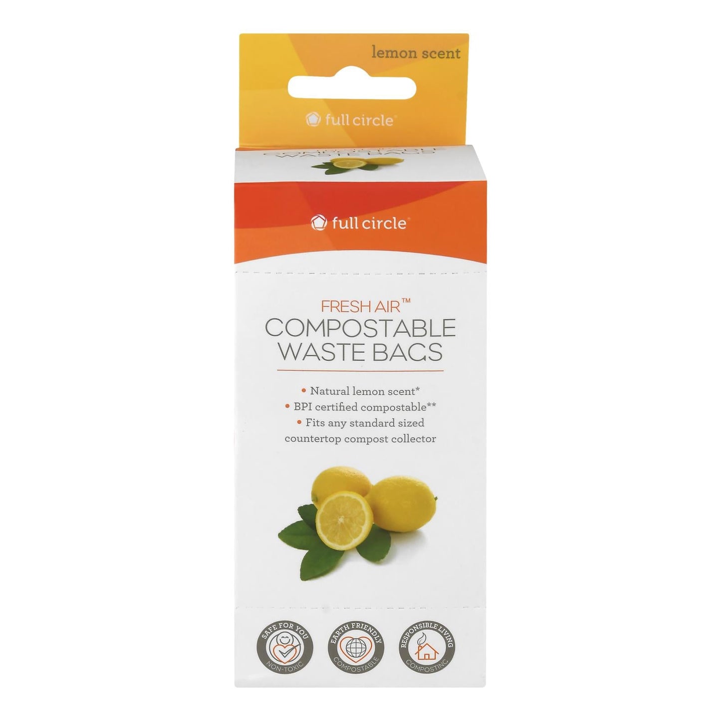 Full Circle Home Fresh Air Compostable Waste Bags - BPI Certified - 25 Count, Case of 6