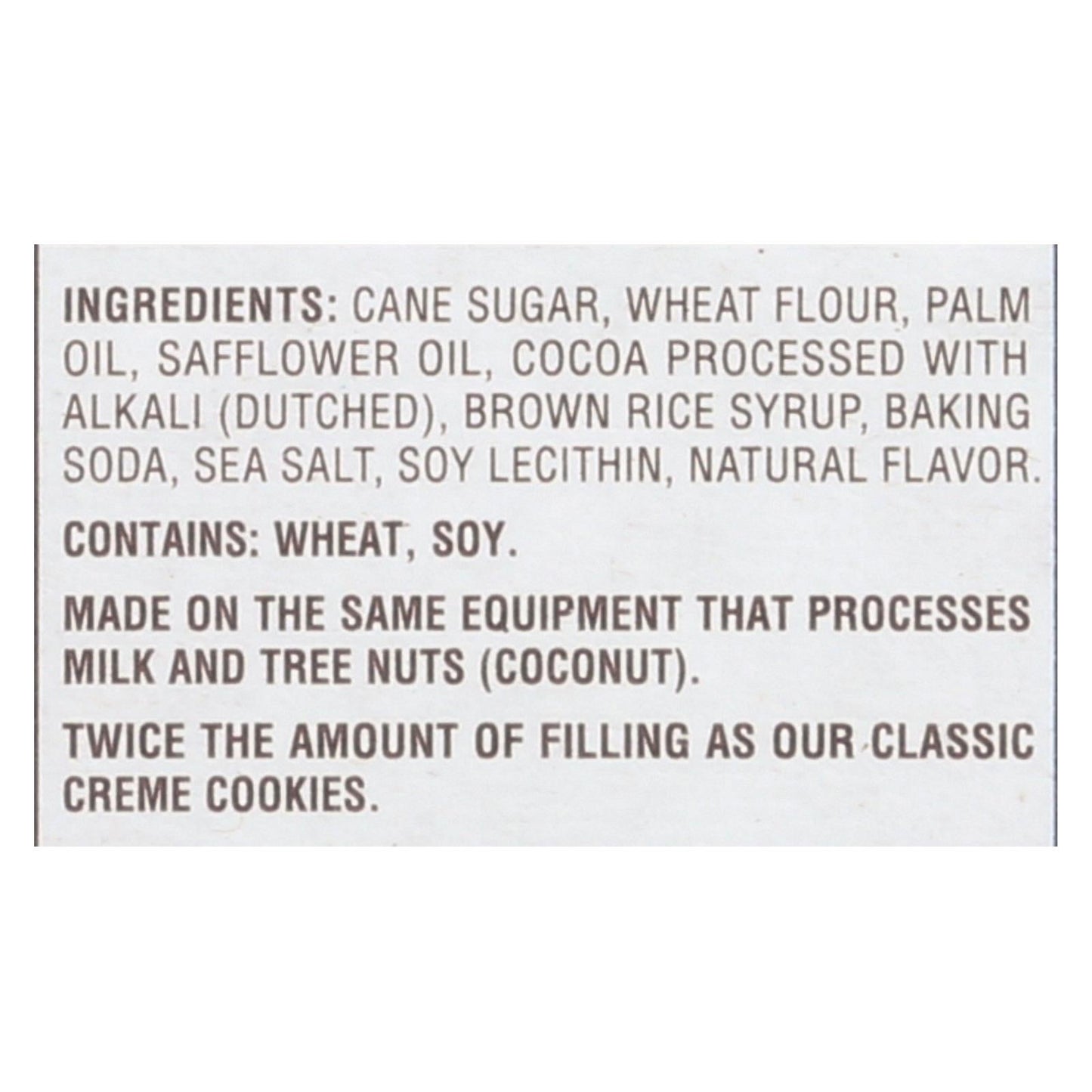 Back To Nature Double Classic Creme Cookies - Case of 6 - 10.7 oz Pack