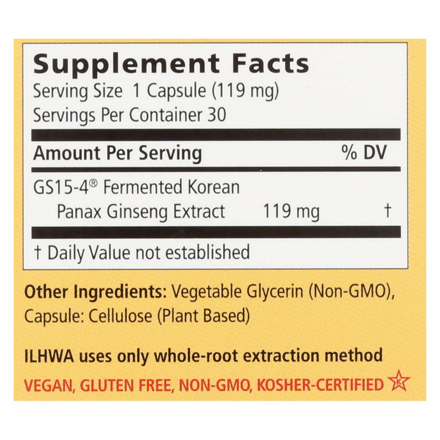 Ilhwa Enzyme Fermented Ginseng Herbal Supplement (Pack of 1 - 30 Caps)