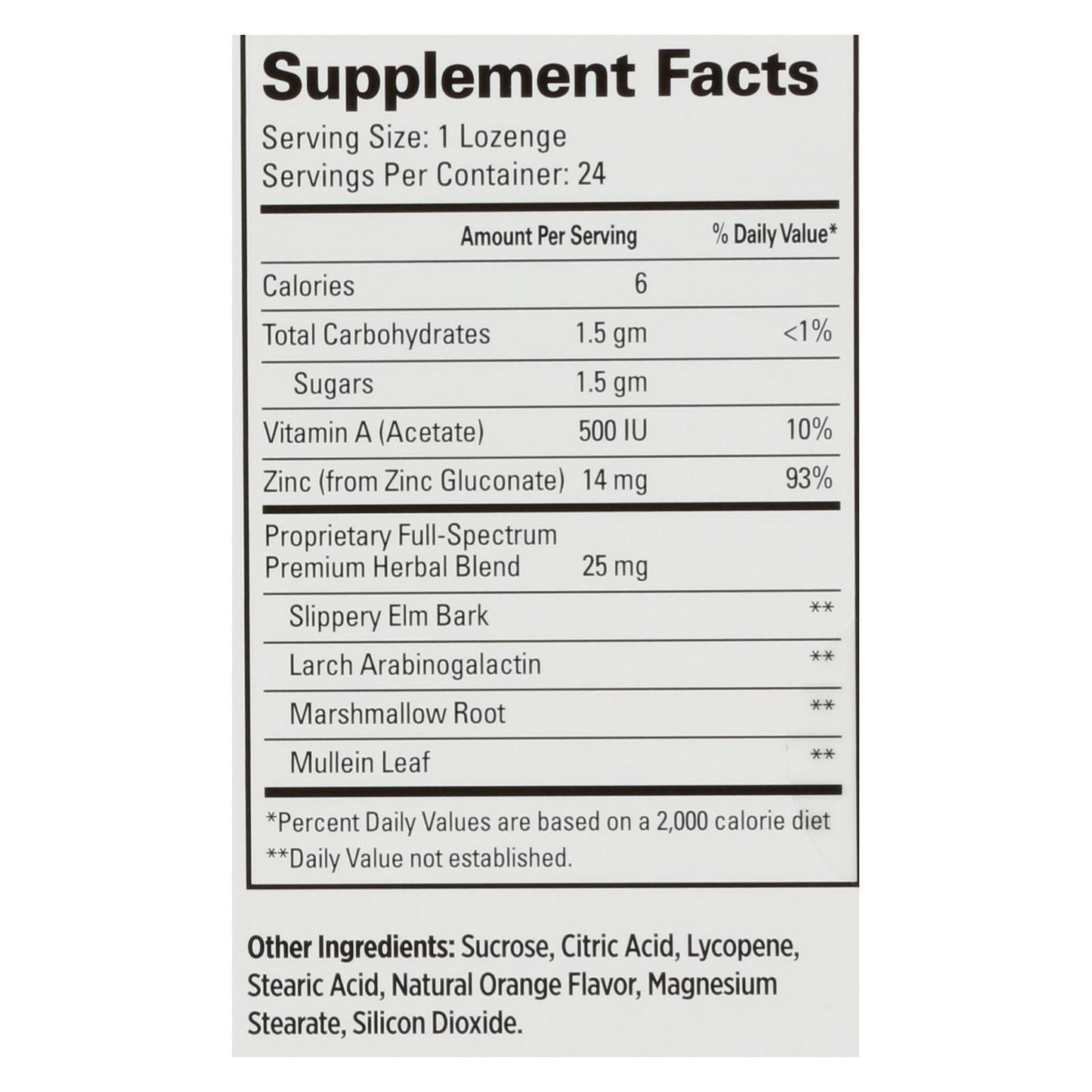 Quantum Therazinc Cold Season Plus Lozenges Orange, 14 mg - 24 Lozenges