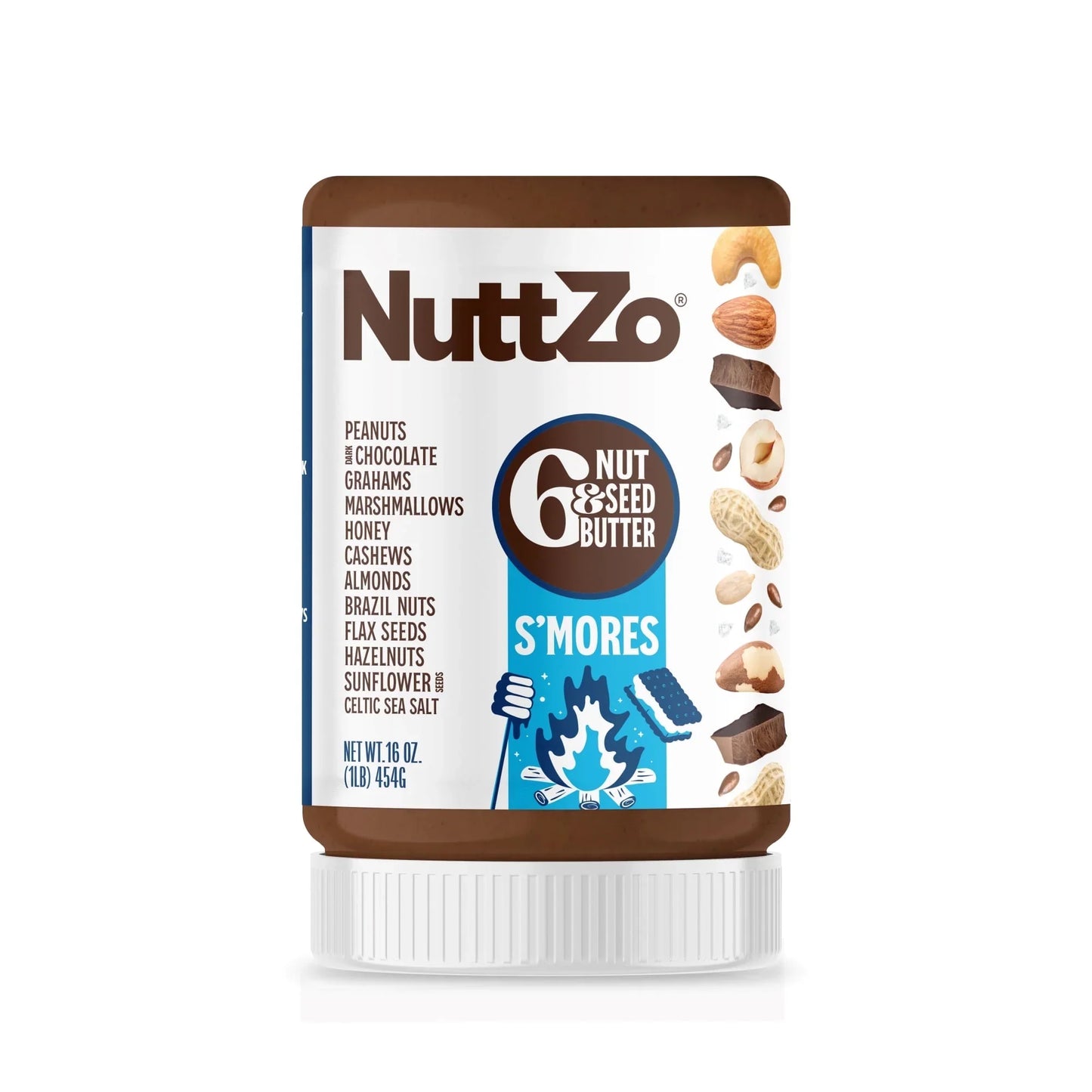 Nuttzo - 6 Nut & Seed Smores Spread, 16 oz (Pack of 6)