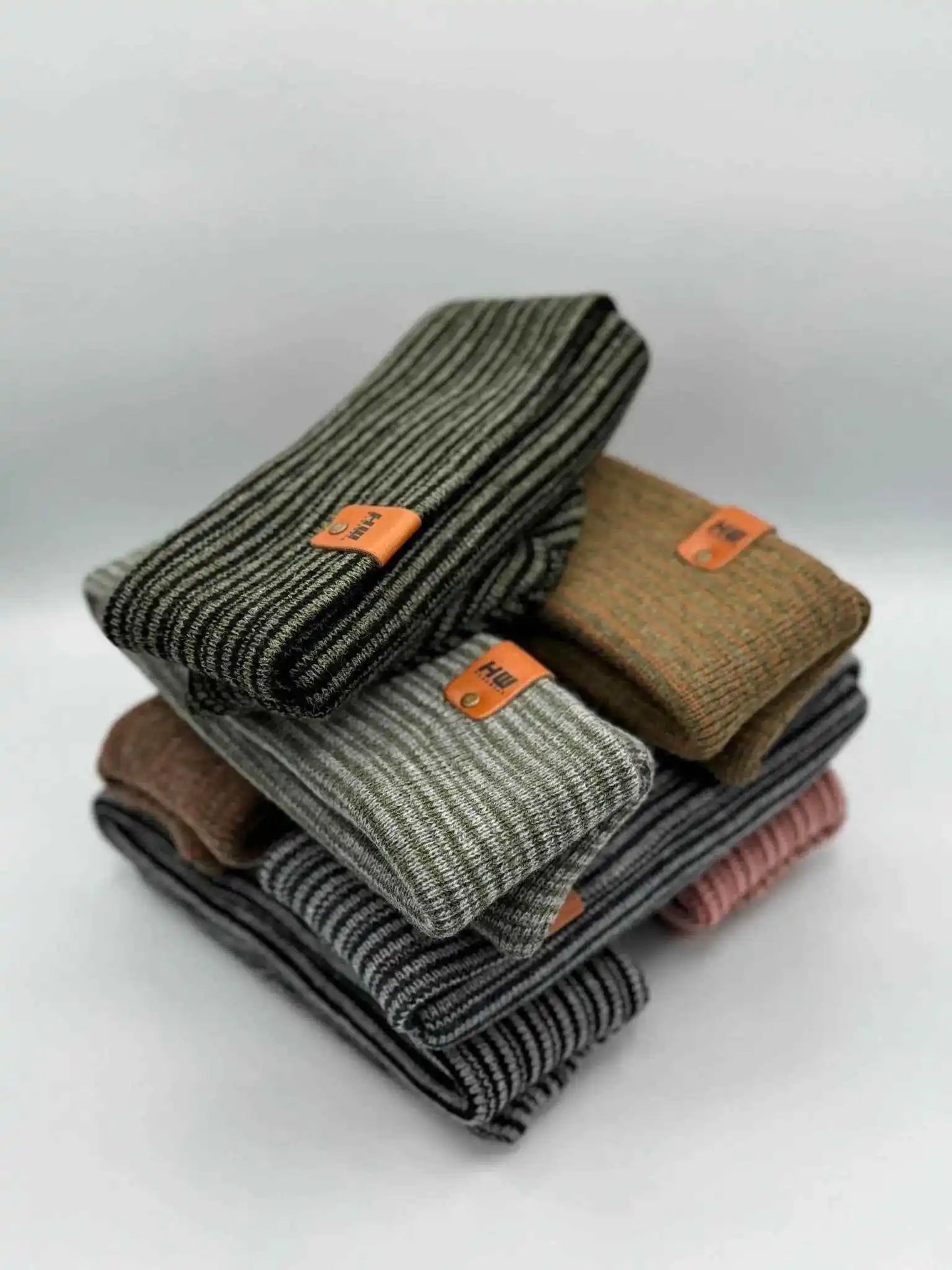 Classic Contrast Cuffed Beanie, Black and Green