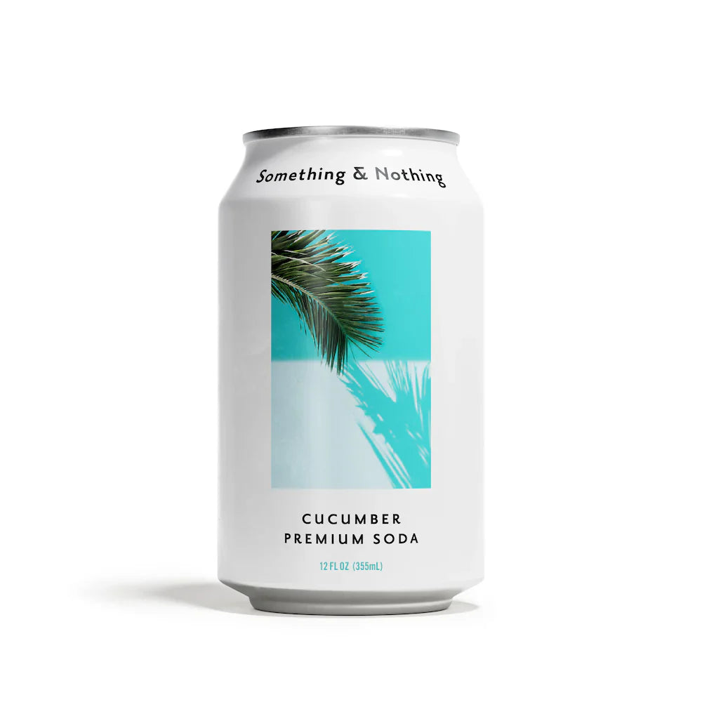 Something & Nothing - Cucumber Soda Premium, 12 fl oz (Pack of 12) - Refreshing Sparkling Beverage
