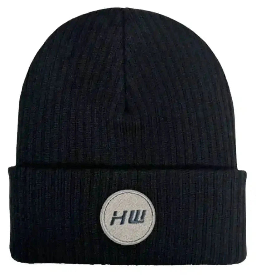 Cuffed Wide Ribbed, Classic Beanie, Black