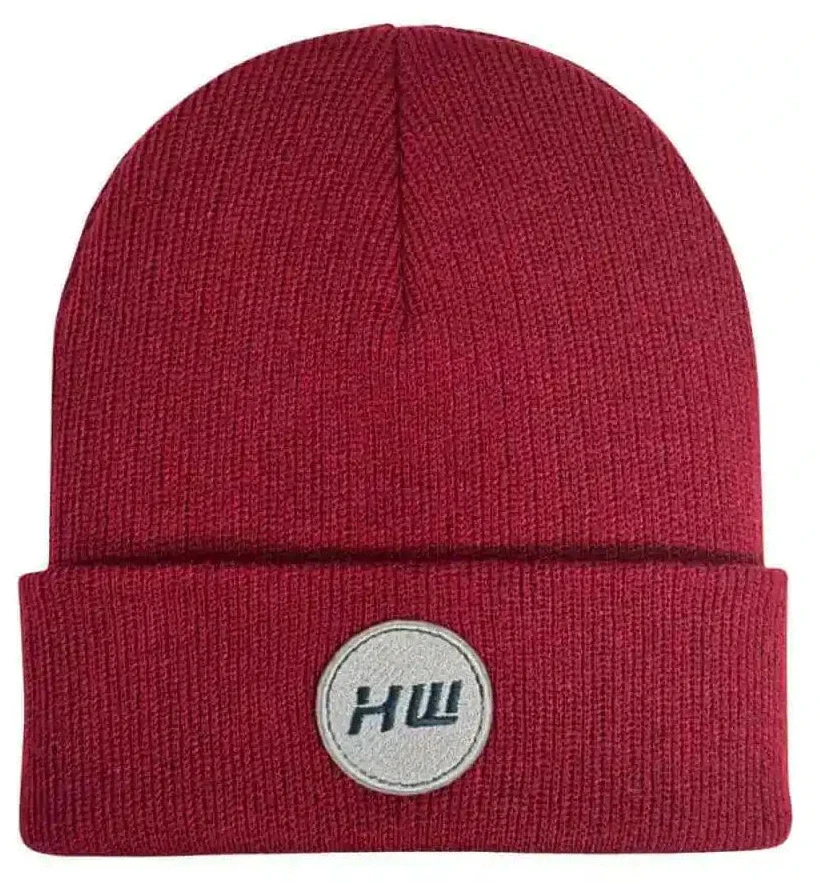 Cuffed Wide Ribbed, Classic Beanie, Burnt Maroon