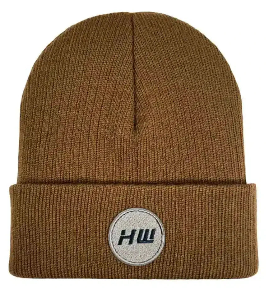 Cuffed Wide Ribbed, Classic Beanie, Camel Brown
