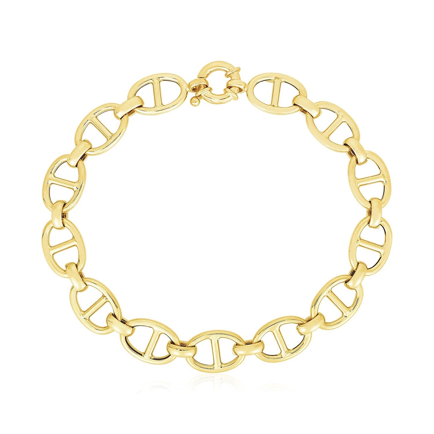 14k Yellow Gold High Polish Mariner Link Bracelet (8.80 mm)