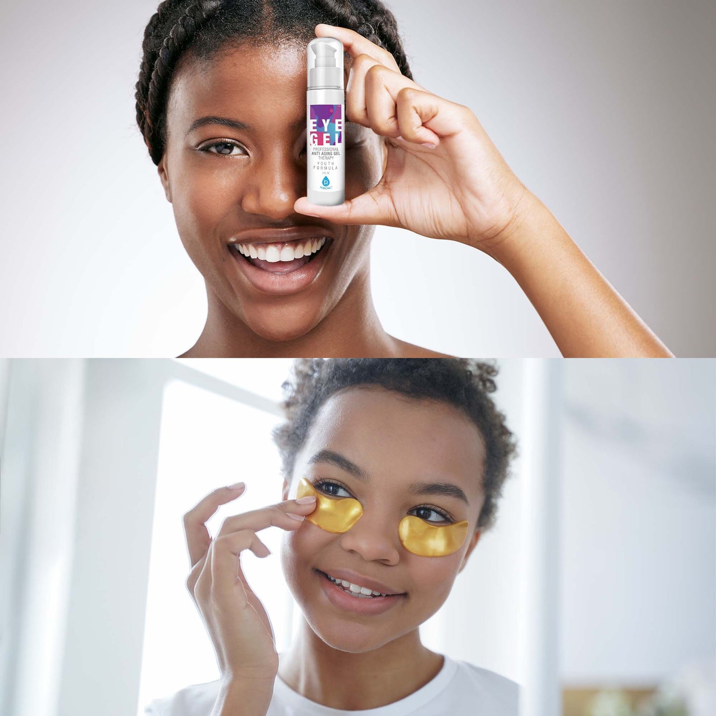 Pursonic Youthful Eyes Bundle: Professional Anti Aging Eye Gel 2 Oz & Wrinkle Care Eye Gel Patches by Pursonic