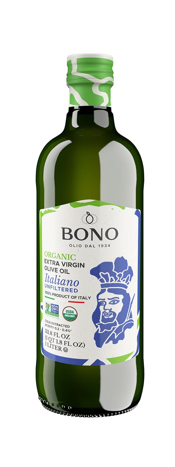 Bono Organic Unfiltered EVOO Case (6 x 33.8 Fl Oz)