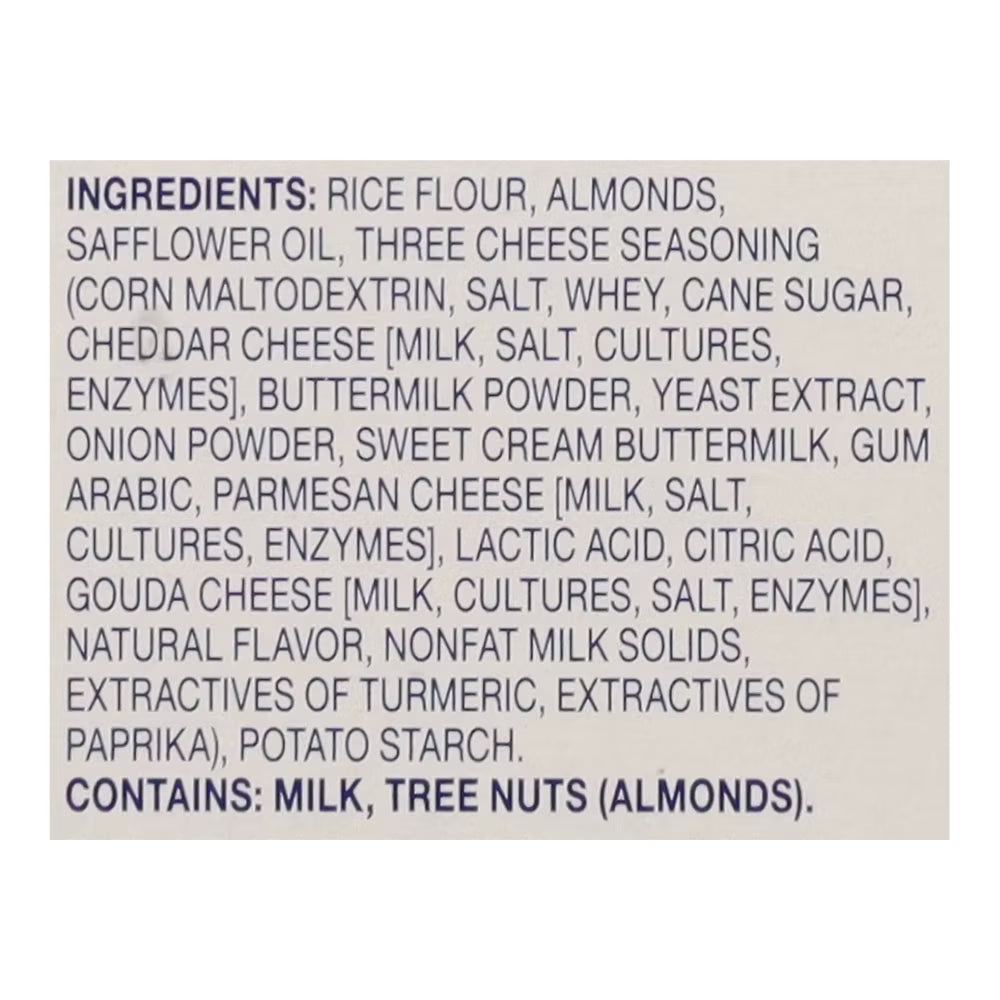Blue Diamond Nut-Thins Three Cheese Crackers, 4.25 oz (Pack of 12) - Gluten-Free, Crunchy Snack