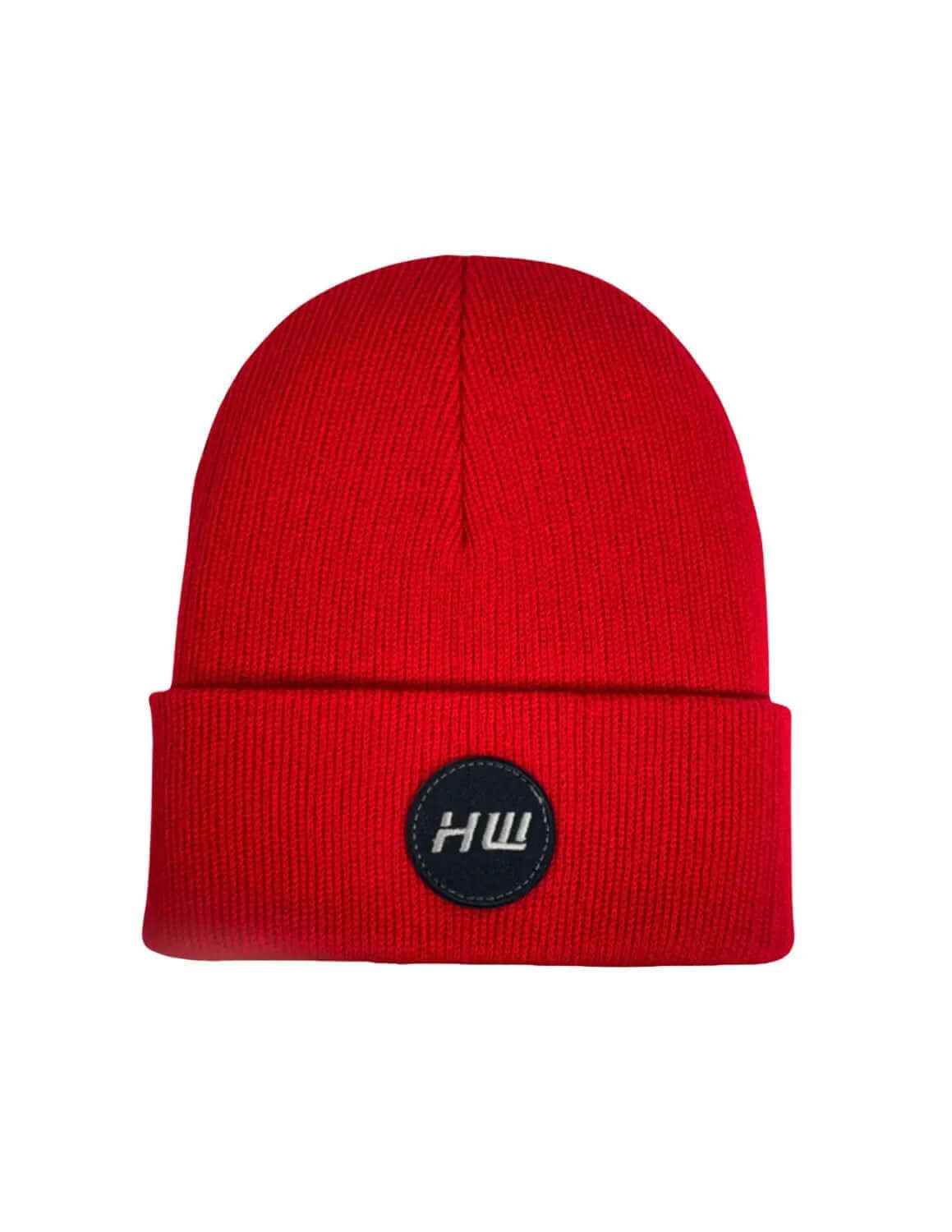 Haakwear Cuffed Wide Ribbed Beanie, Scarlet Red