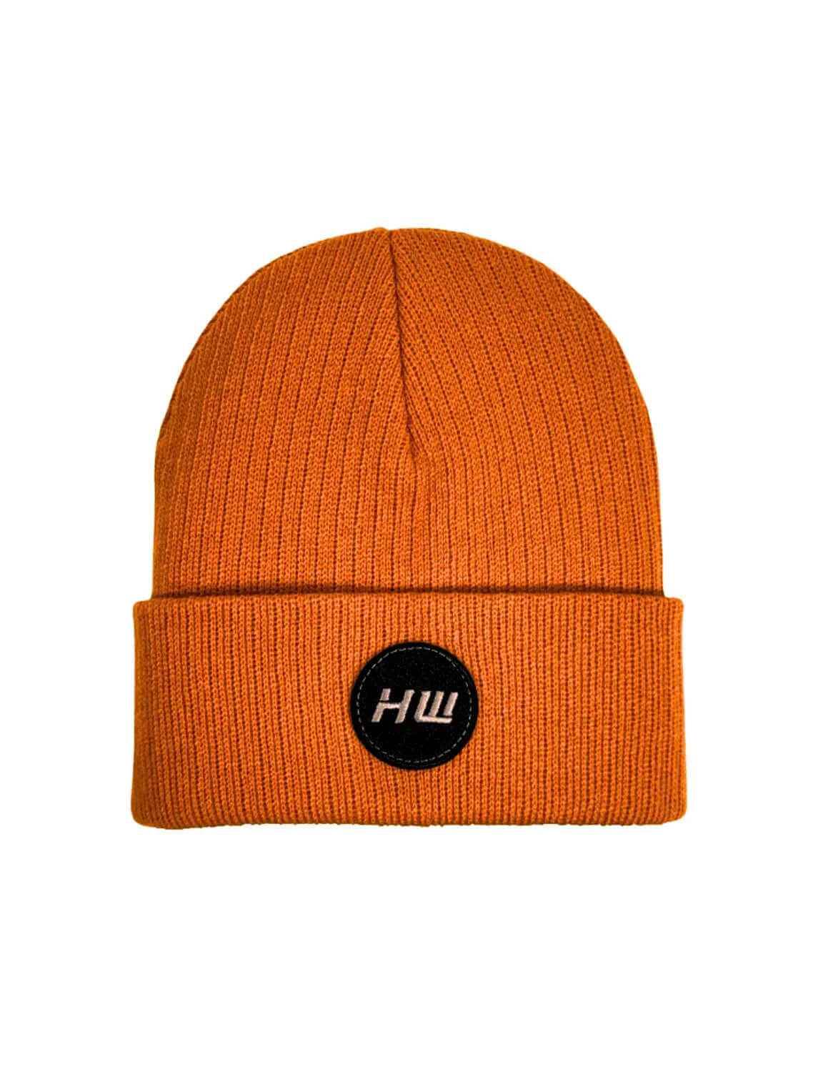 Haakwear Cuffed Wide Ribbed Beanie, Tiger Orange