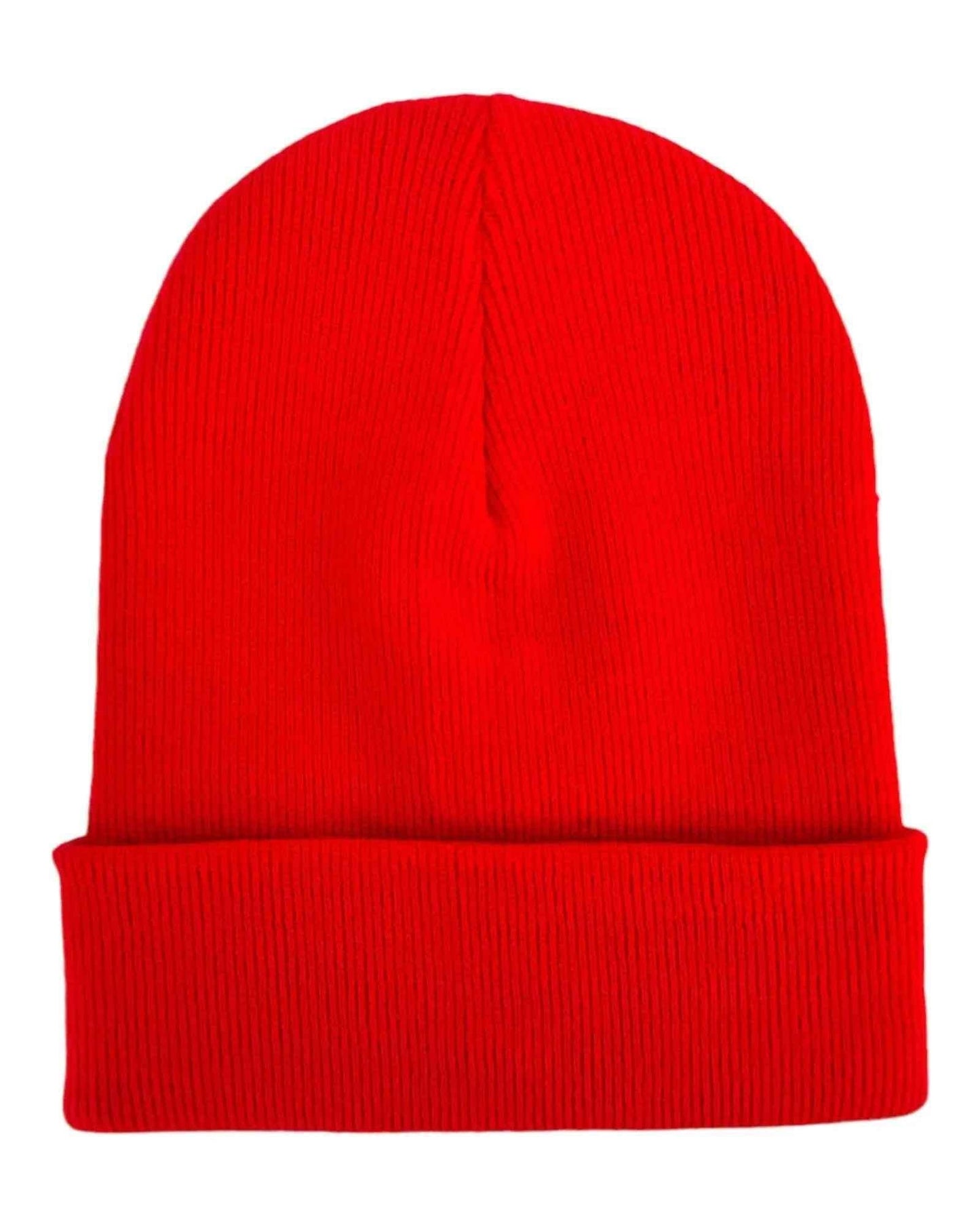HAAKWEAR Traditional Scarlet Red Beanie | Classic Cuffed Knit Hat | Made in USA