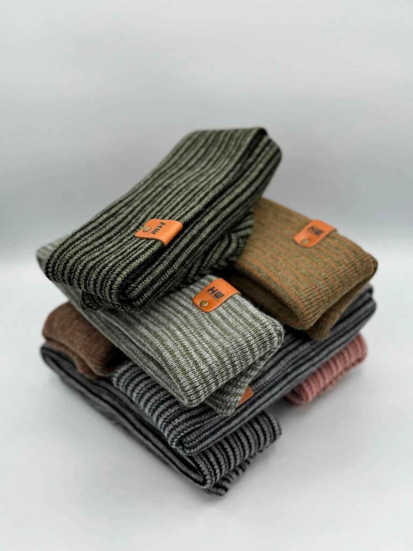 HAAKWEAR Traditional Contrast Cuffed Beanie - Black / Green, Made in USA