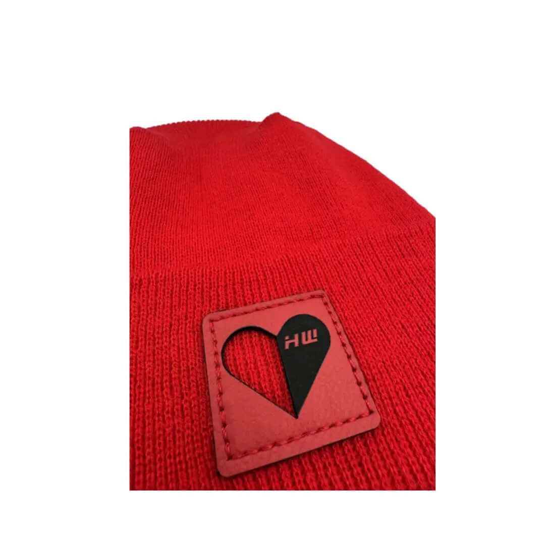 Haakwear Valentine's Day H Stitch Beanie, You Complete Me, Scarlet Red