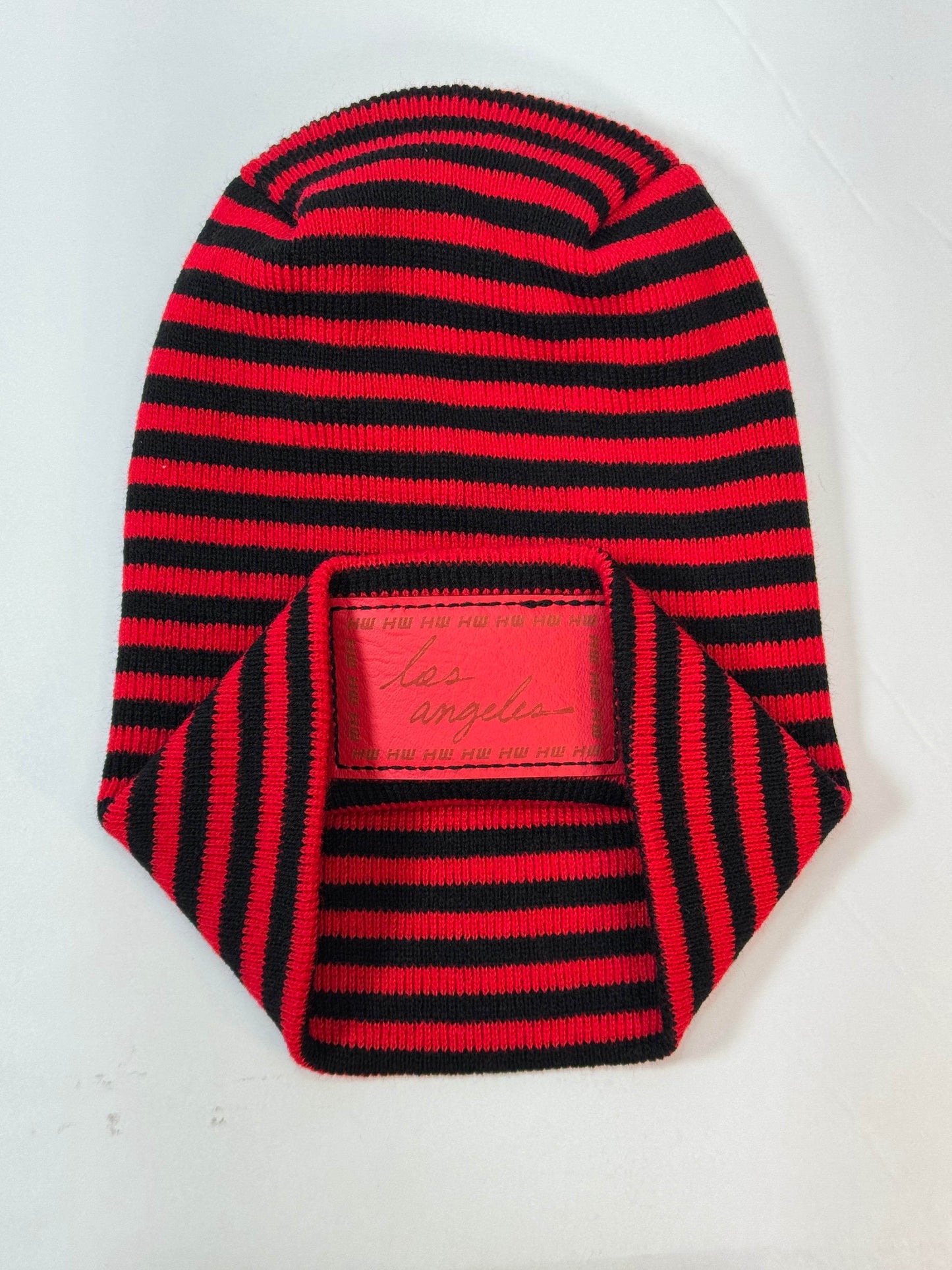 Haakwear Los Angeles Beanie, H Stitch Beanie, Black and Red RoRo