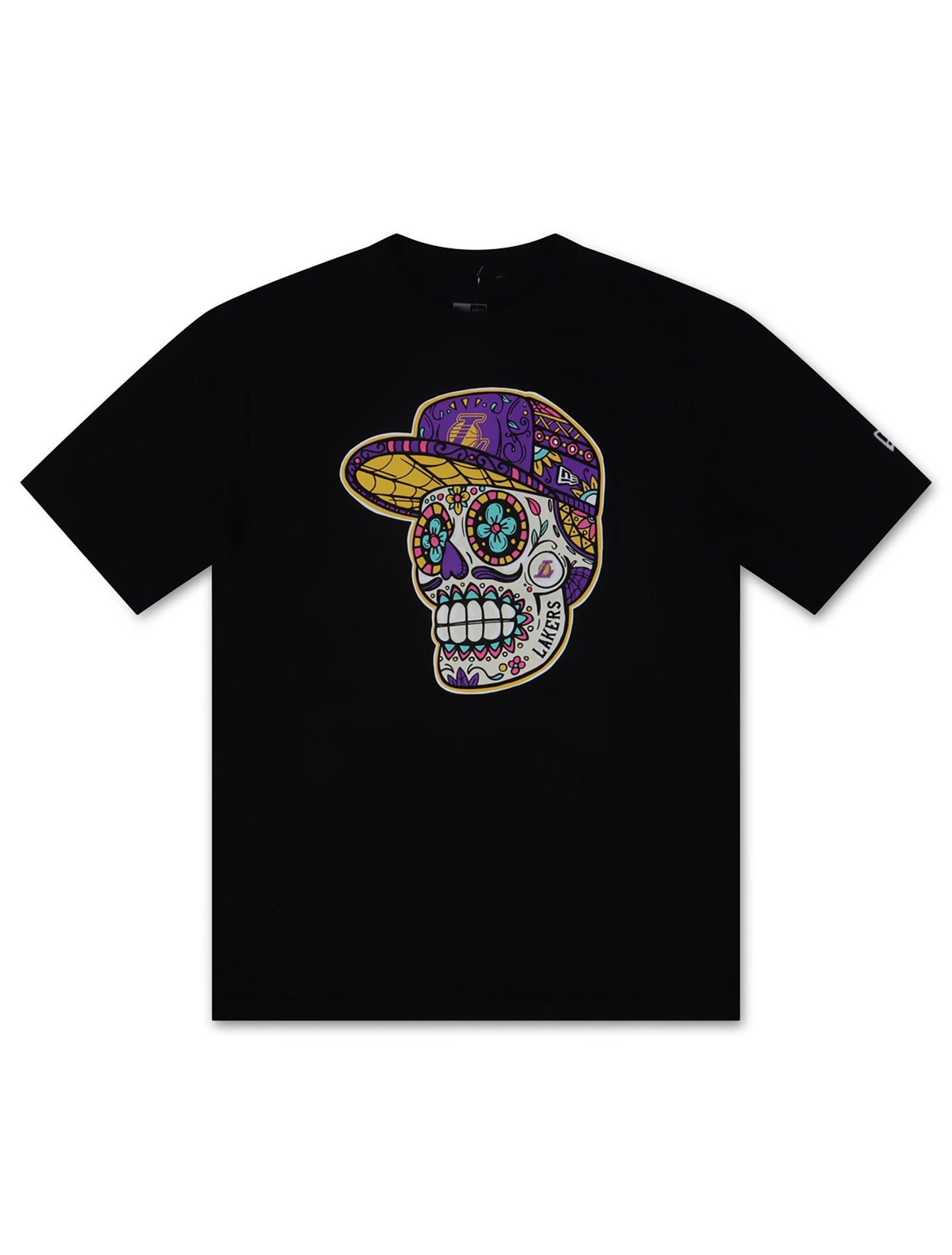 New Era La Lakers Nba Sugar Skull Tee - Black