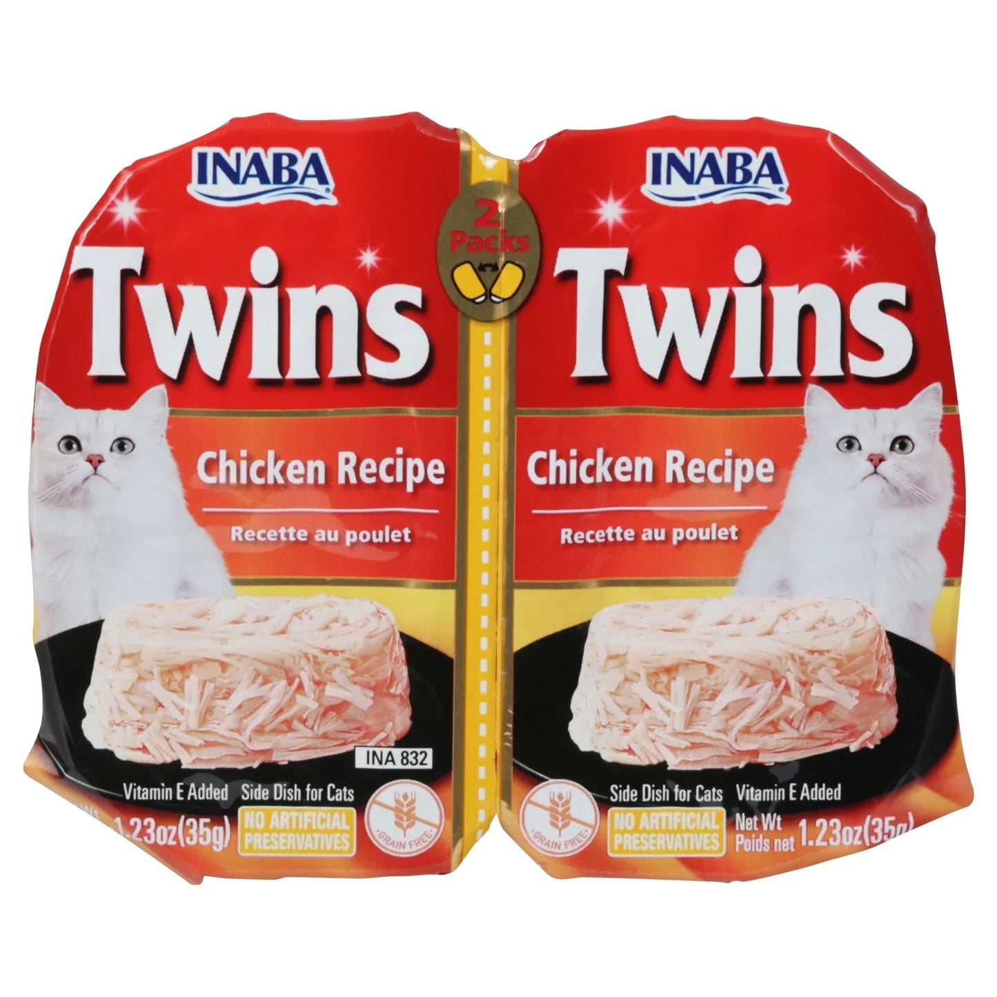 Inaba - Chicken Twin Cups Cat Food, 2.46 oz (Case of 8) - Delicious Wet Food