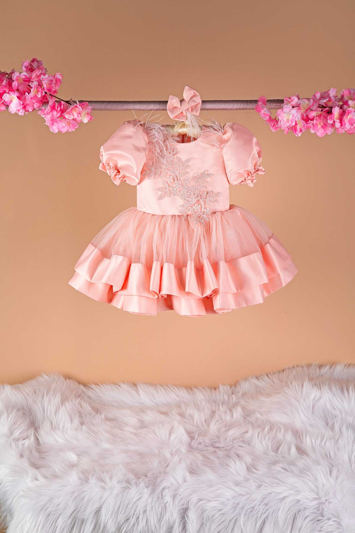 Linda Peach Party Dress