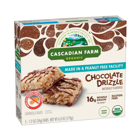 Cascadian Farm Bar Chocolate Drizzle (5 Pack x 6 Oz Bars)